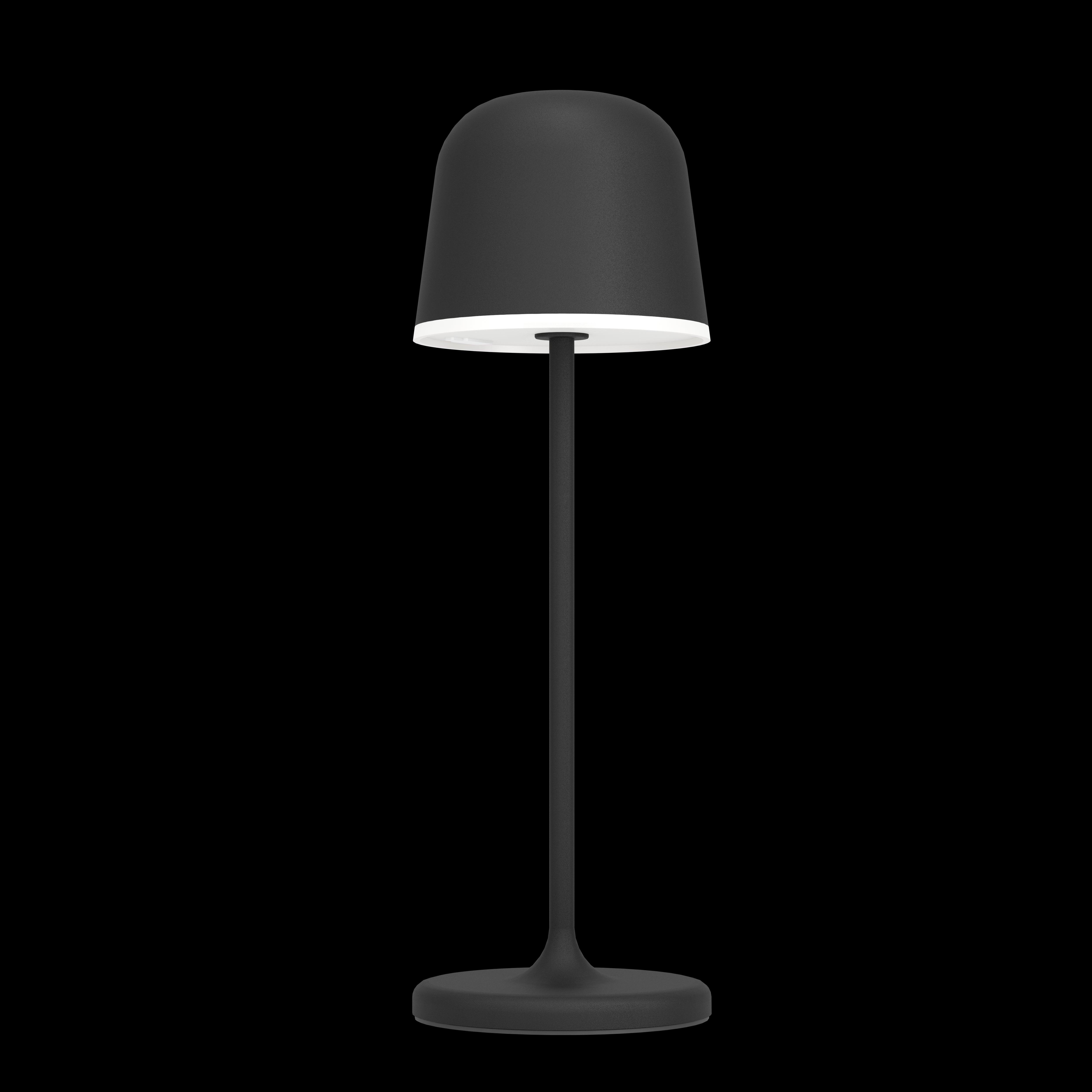 Eglo Mannera Black Cordless LED Outdoor Table Lamp - Waterproof & Dimmable for Patio, Garden, Deck, Porch Lighting