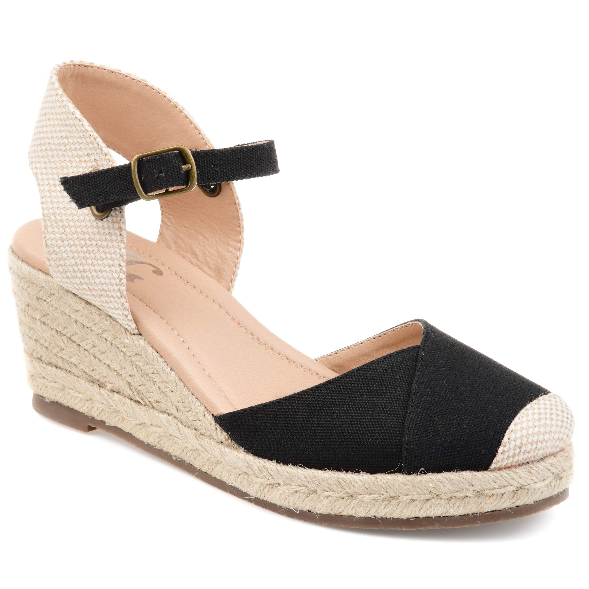 Journee Women's Comfort Foam Ashlyn Espadrille Wedge Sandals - Breathable Summer Casual Shoes for Walking, Beach & Outdoor Activities