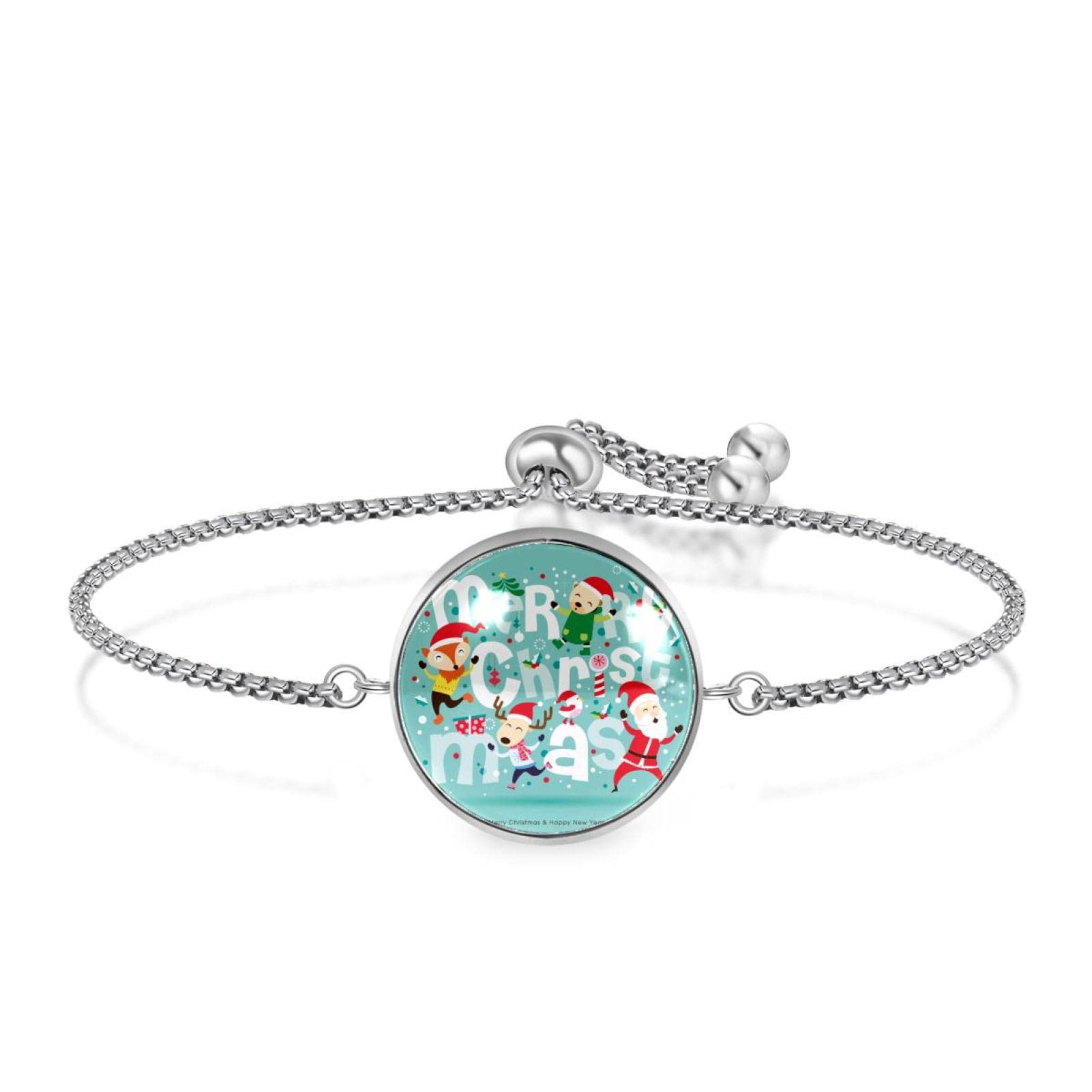 Expandable Christmas Bangle Bracelet for Women - Elegant Holiday Jewelry Gift for Women & Girls - Perfect for Christmas, Birthday, Party & Special Occasions
