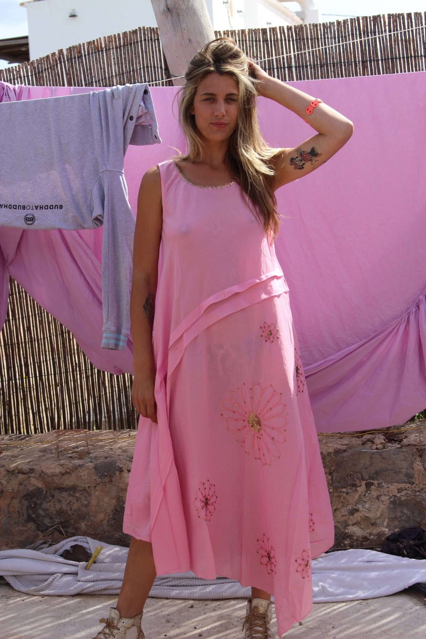 Stylish Tulum Dress for Women - Boho Chic Maxi Dress with Flowy Sleeves | Perfect for Beach Vacations, Summer Parties & Boho Fashion