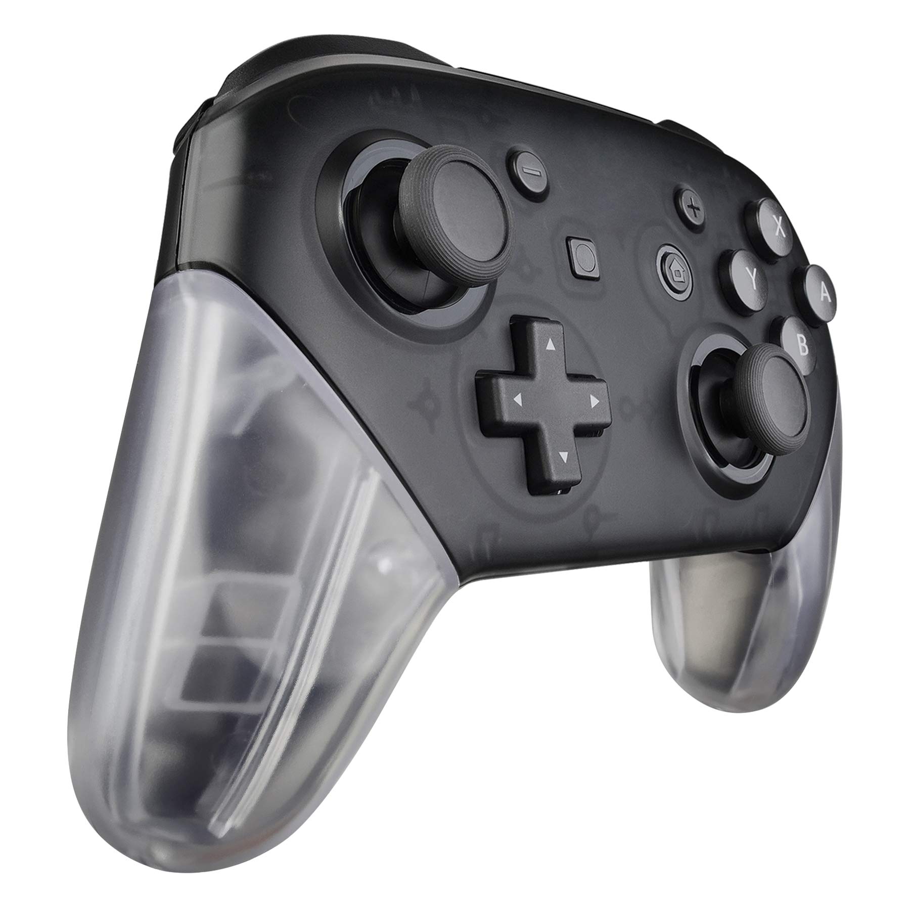 eXtremeRate Transparent DIY Replacement Shell Case Cover Grip for Nintendo Switch Pro Controller - Customize Your Gaming Experience (Controller Not Included) - Perfect for Modding, Repair, and Personalization