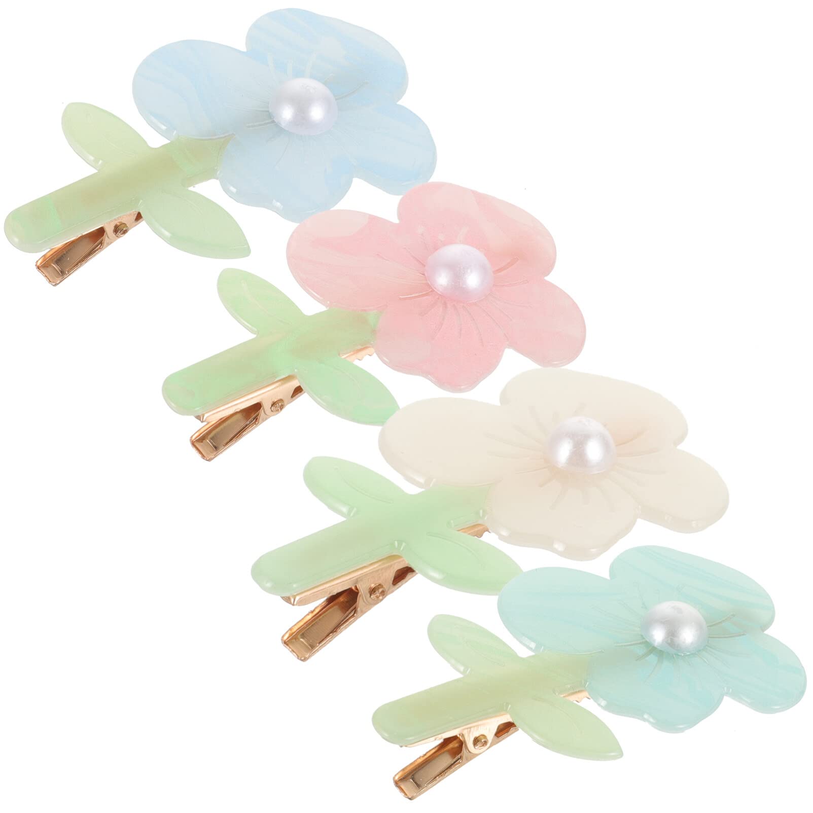 Stylish Holibanna Flower Hair Clips Set - Acrylic Floral Hair Accessories for Women, Girls & Boys | Perfect for School, Parties & Everyday Wear