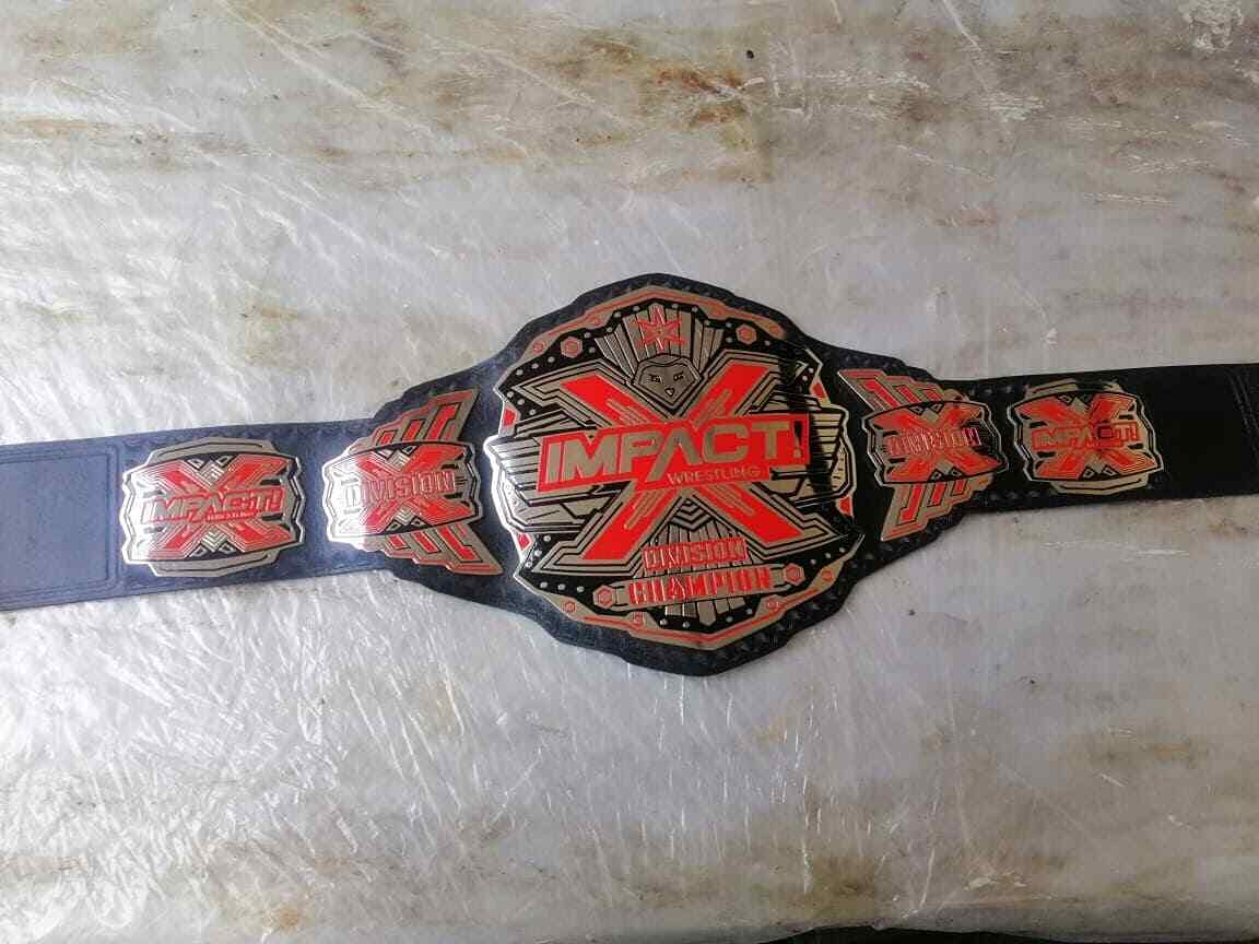 Maxan TNA Red Impact X Division Wrestling Championship Leather Belt - Authentic Replica Title for Collectors, Cosplay & Wrestling Fans - Perfect for Display, Events & Costume Parties