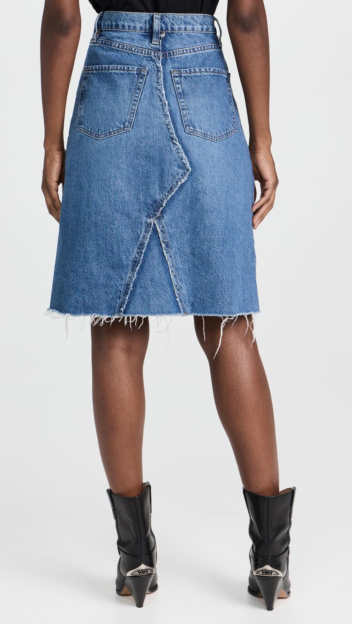FRAME Women's Deconstructed High Waist Midi Skirt - Stylish & Comfortable for Work, Date Night & Casual Outings