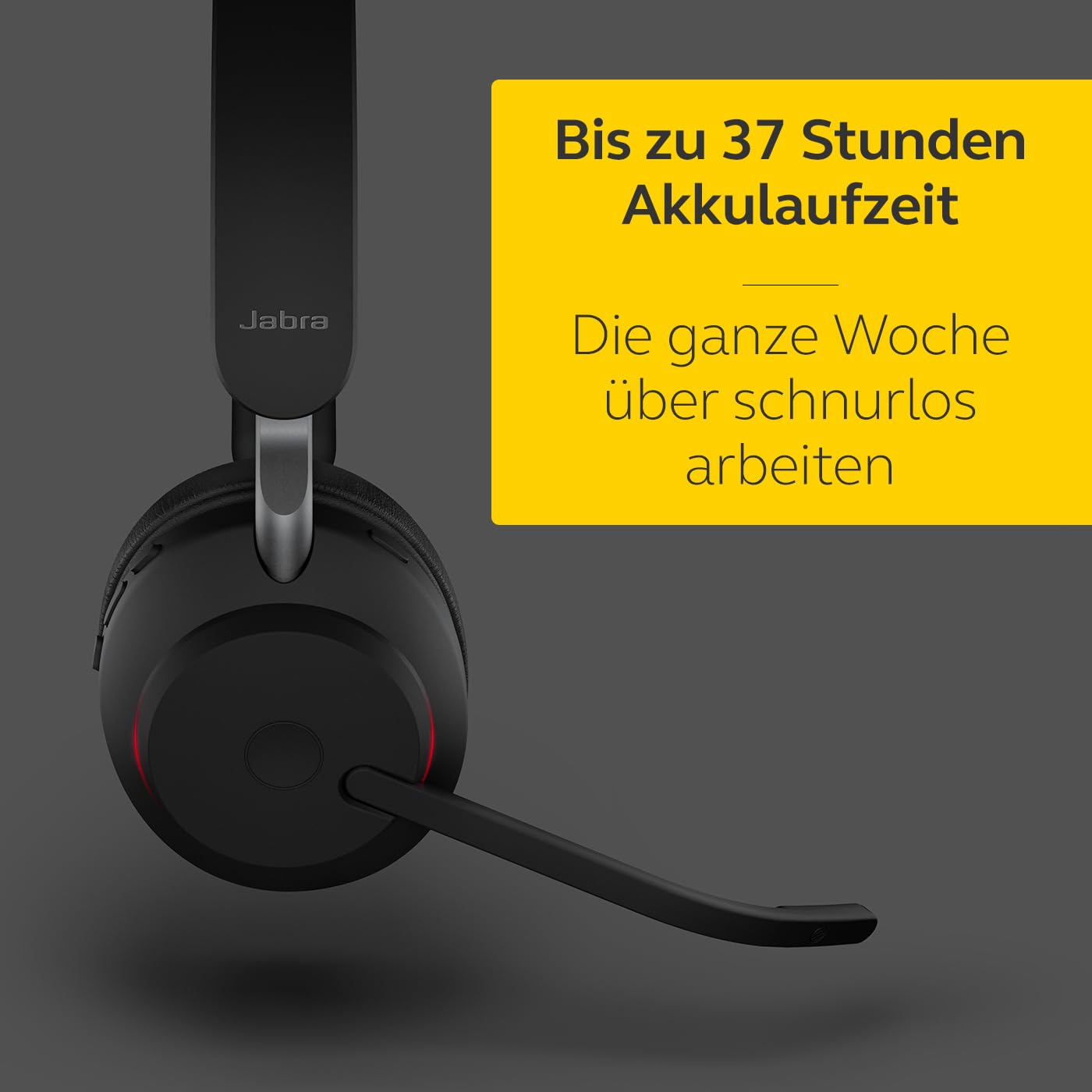 Jabra Evolve2 65 Wireless PC Headset with Charging Stand – Noise Cancelling Microsoft Teams Certified Mono Headphones – Long-Lasting Battery & USB-A Bluetooth Adapter – Black – Perfect for Remote Work, Office Calls, and Online Meetings
