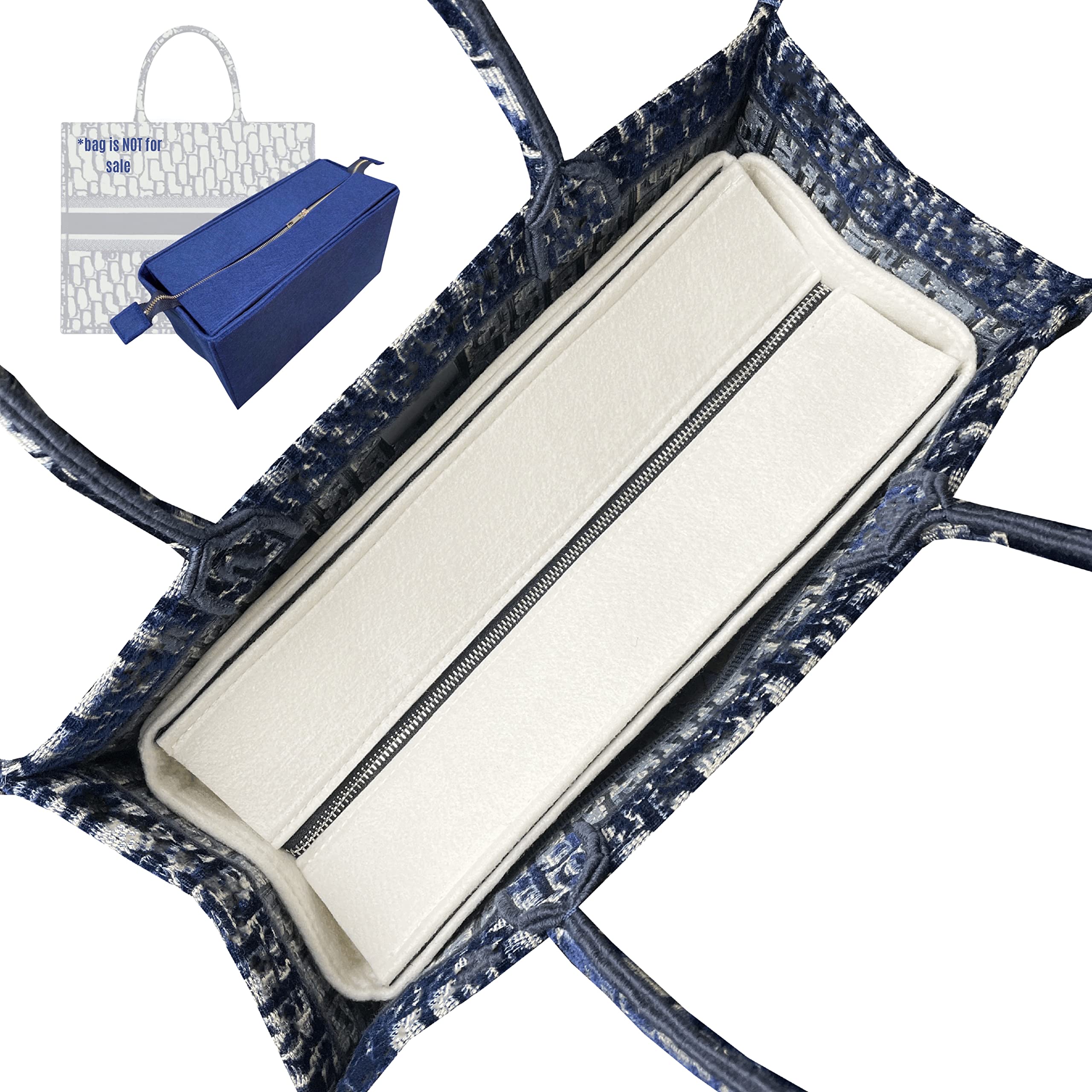 Premium Felt Book Tote Organizer Insert - Medium Size, Handmade Beige Organizer for Small & Large Book Tote Bags | Perfect Fit with Detailed Measurements | Ideal for Work, Travel & Daily Essentials Storage