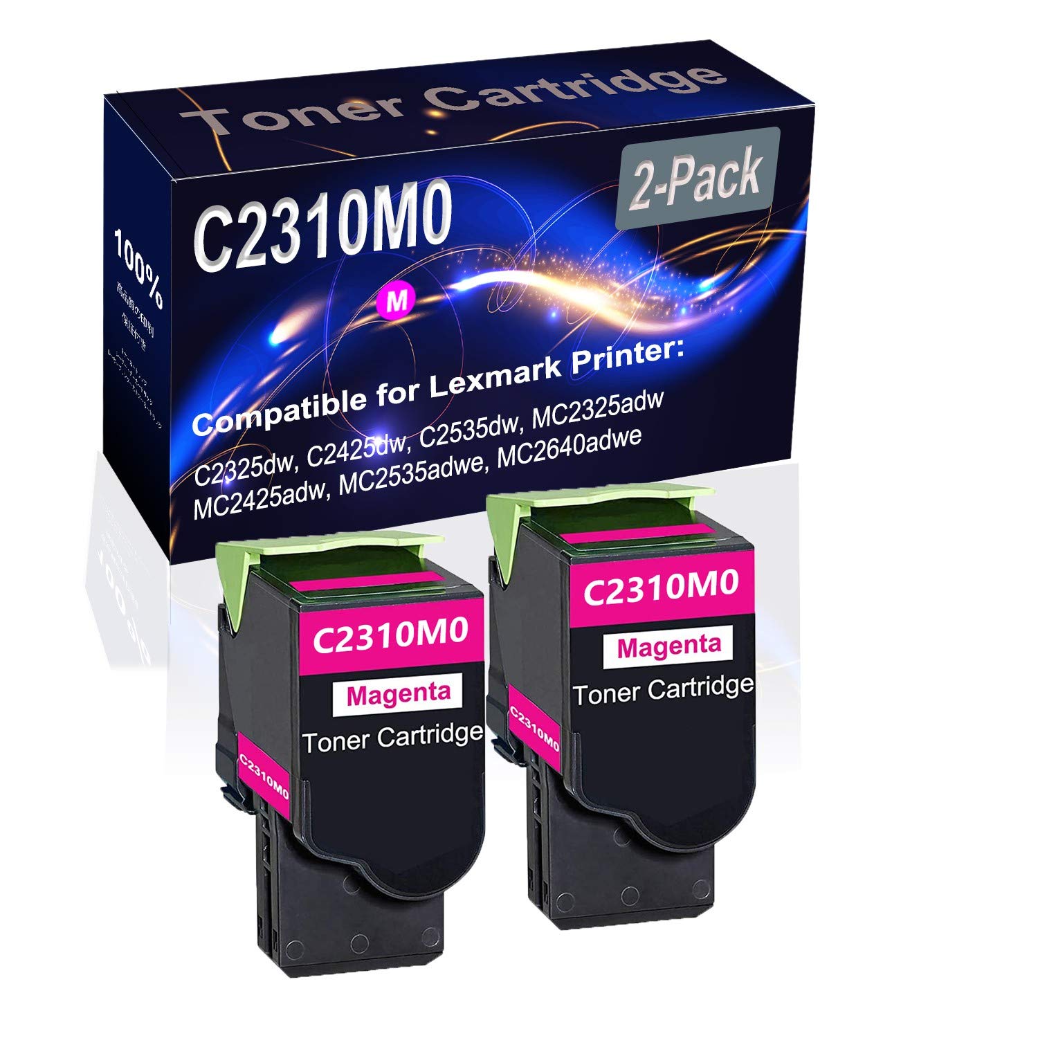 2-Pack High Capacity Magenta Laser Toner Cartridge - Compatible with Brother C2325dw, C2425dw, C2535dw Printers - Replacement for C2310M0 Toner - Perfect for Office & Home Printing Needs