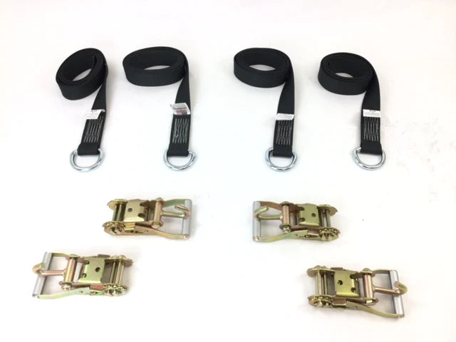 2-Pack 8-Foot Diamond Weave Lasso Straps with Finger Hook Ratchets - Heavy Duty Tie Down Straps for Trucks, Motorcycles, ATVs & Cargo Securing (4 Pack)