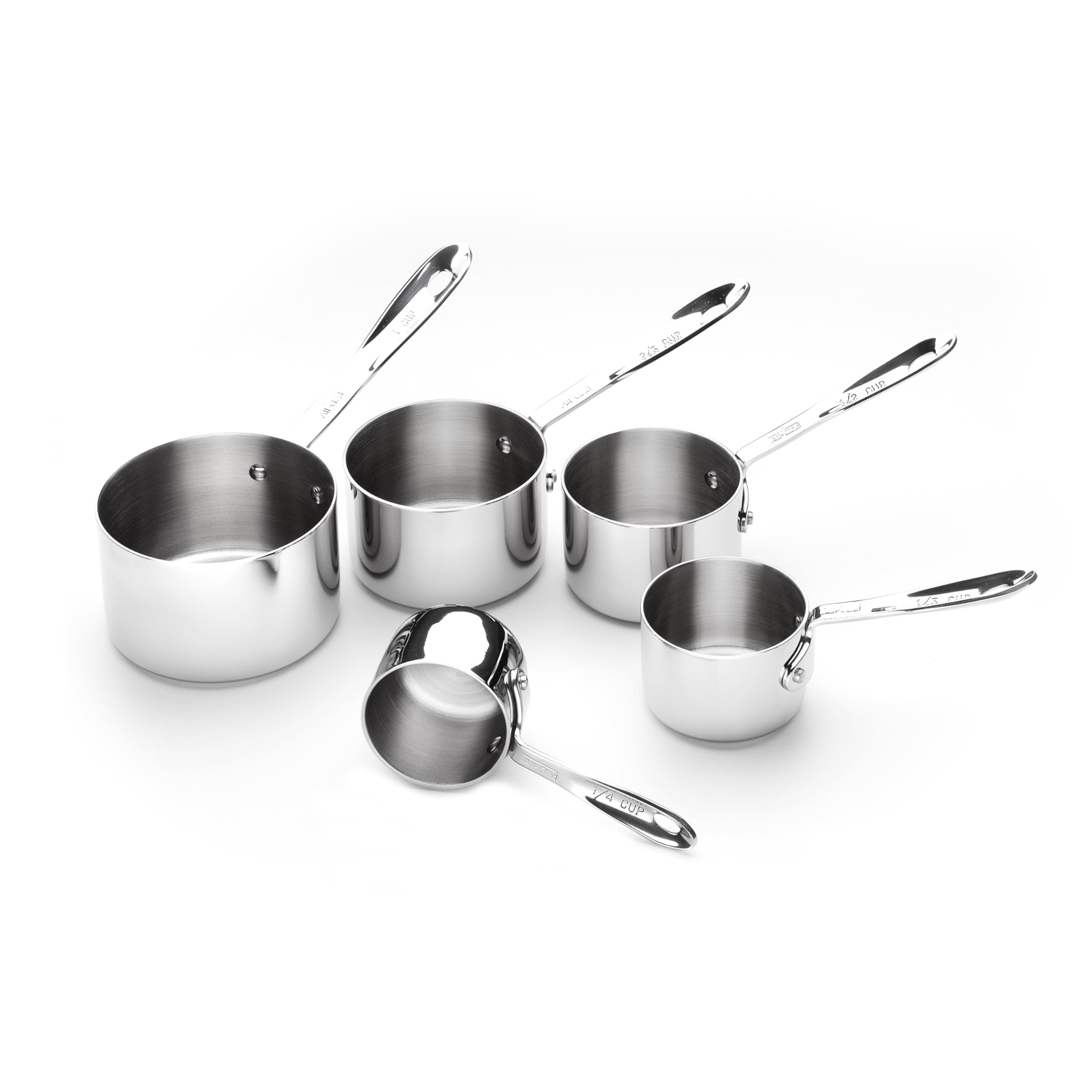 All-Clad Stainless Steel Measuring Cup Set - 5-Piece Kitchen Measuring Cups for Baking & Cooking - Dishwasher Safe Cookware Accessories - Perfect for Home Chefs & Professional Kitchens