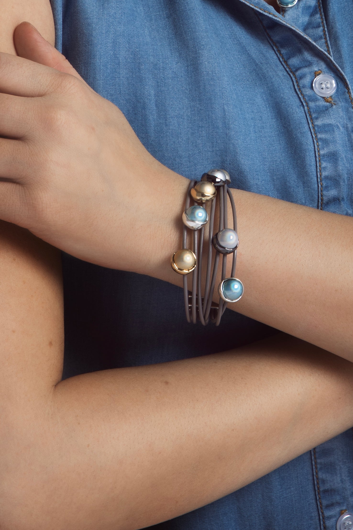 Vibrant Leather Orb Bracelet for Women - Boho Chic Handmade Jewelry Gift for Everyday Wear & Special Occasions