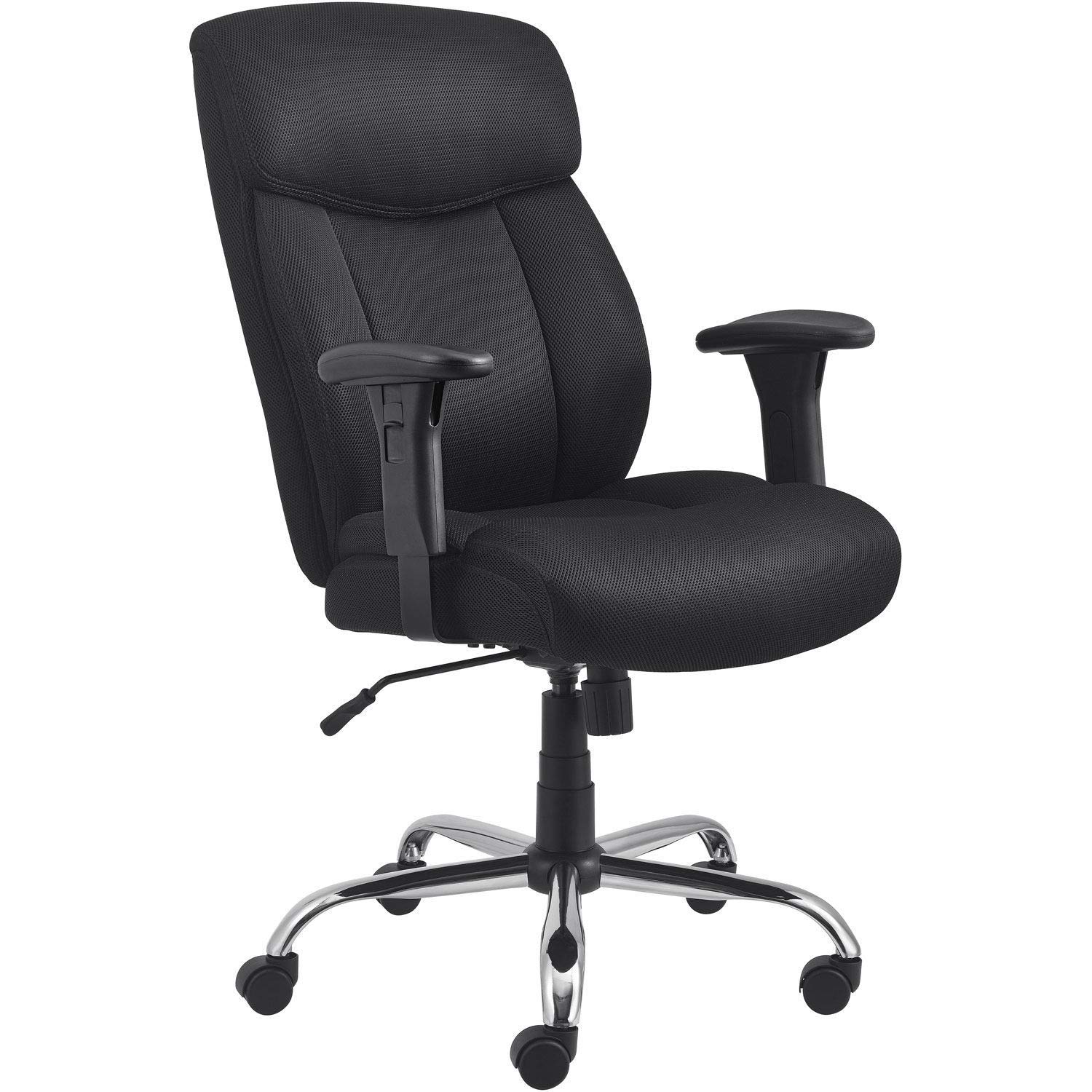Big and Tall Fabric Mesh Office Chair with Adjustable Arms & High Back Support - Ergonomic Desk Chair for Home & Office Workspaces