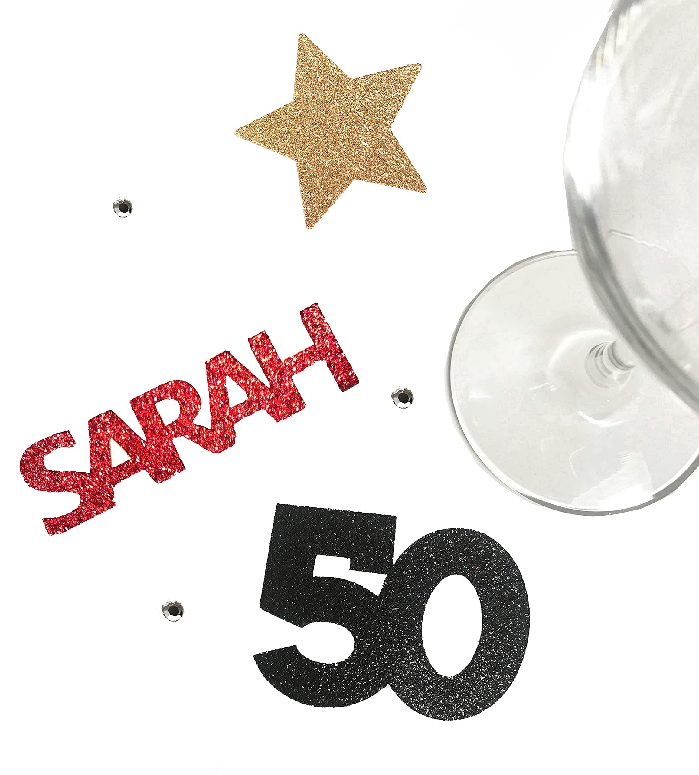 50th Birthday Party Decorations Set - 25 Glittery Confetti Pieces for Table Centerpiece | Perfect for Husband, Wife or Loved One's 50th Birthday Celebration | Great for Milestone Parties, Anniversaries & Golden Jubilee Events