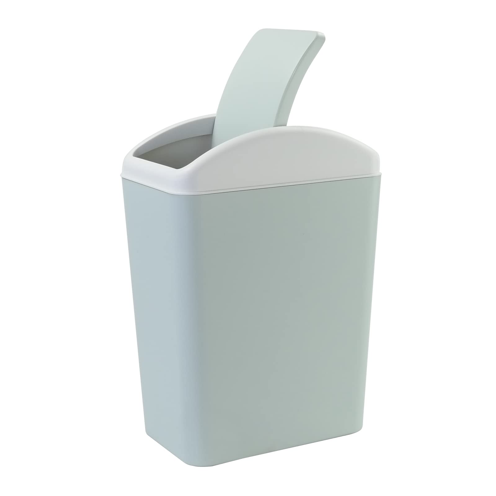 4.5 Gallon Swing Top Trash Can with Lid - Plastic Kitchen Garbage Bin in Blue - Perfect for Home, Office & Restaurant Use