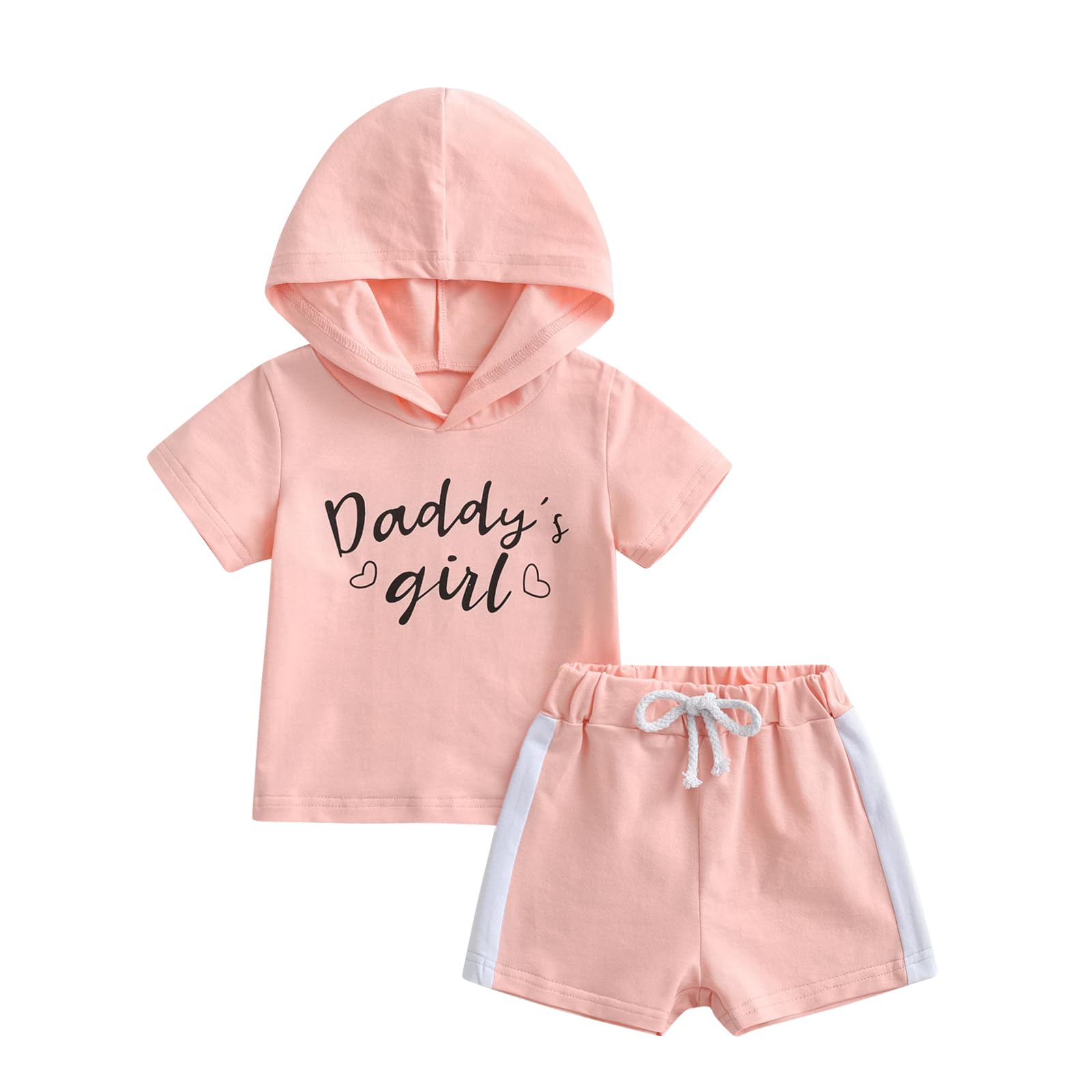 Adorable Infant Baby Boy & Girl Outfits Set - 2-Piece Short Sleeve Hoodie & Shorts with Cute Prints | Perfect for Playtime, Family Photos & Everyday Wear