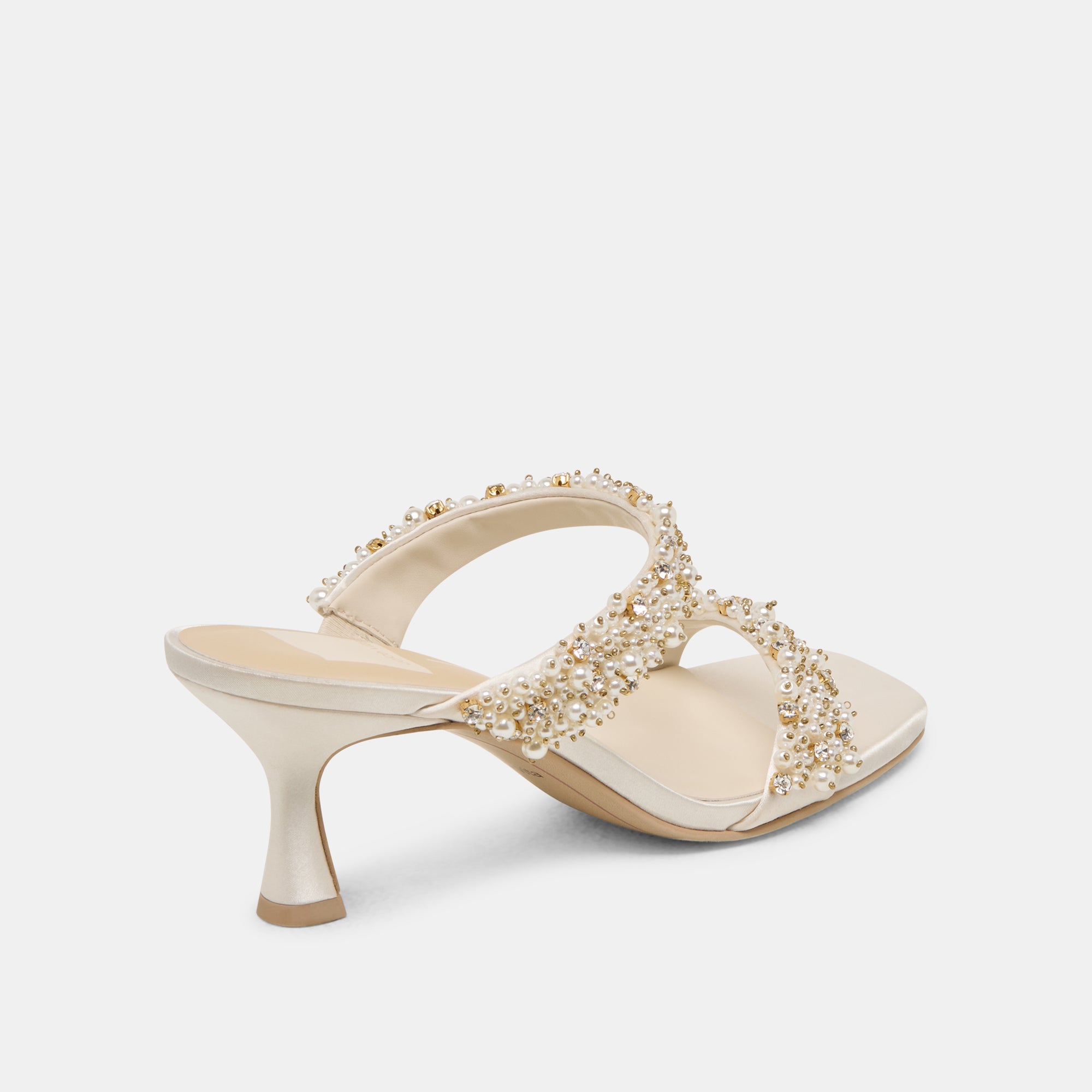 GENORA Rhinestone Heels for Women - Elegant Ivory Crystal Embellished High Heels for Parties, Weddings & Special Occasions