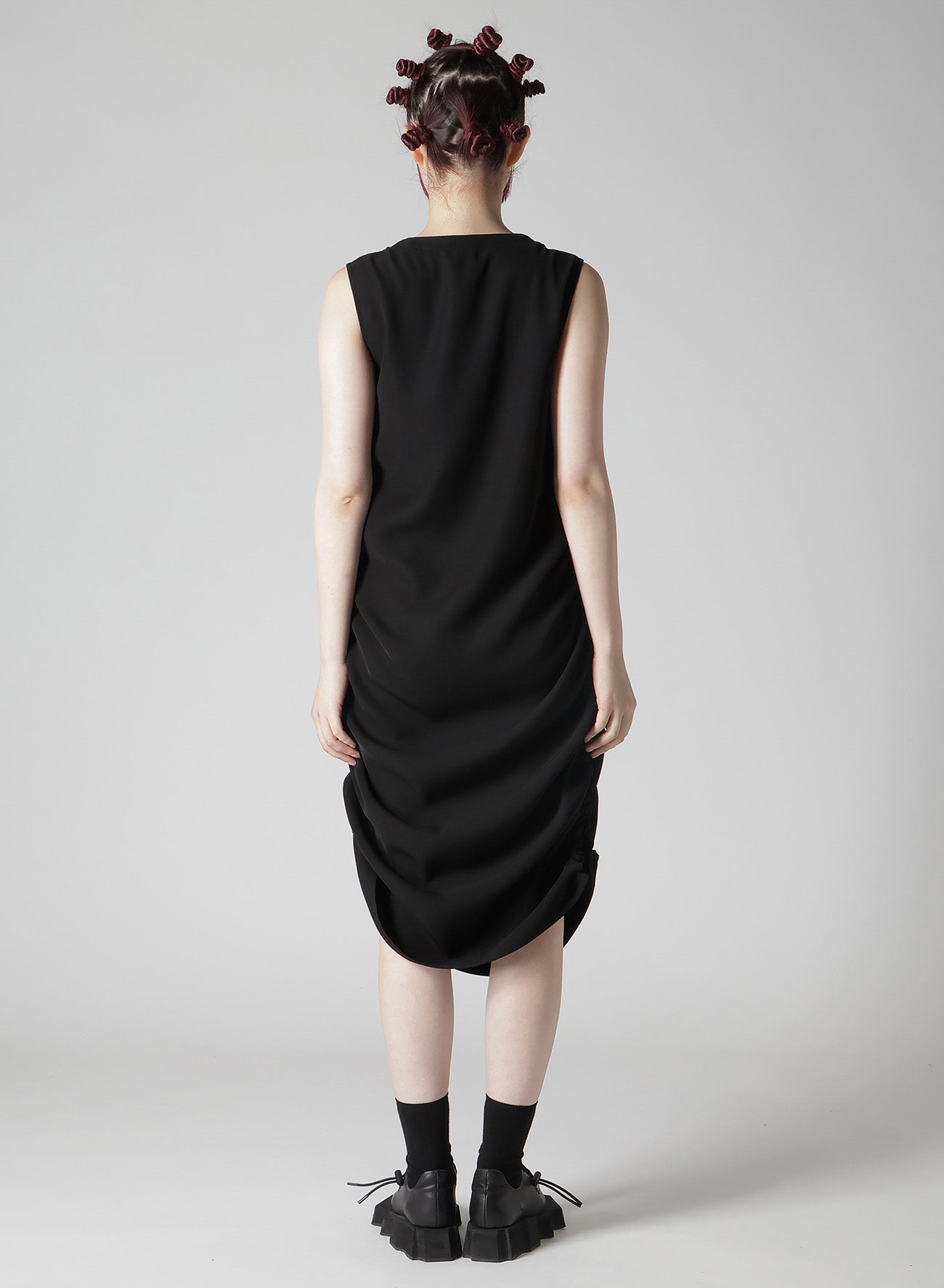 Elegant Double Satin Side Gathers Dress for Women - Perfect for Weddings, Parties & Special Occasions