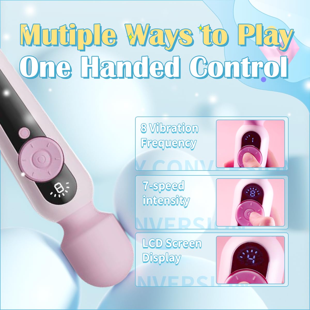 **56-Speed Pink Whale Magic Wand Vibrator for Women - Waterproof Clitoral Stimulator with LCD Display & 56 Pleasure Modes - Adult Sex Toy for Couples, Solo Play & Relaxation**