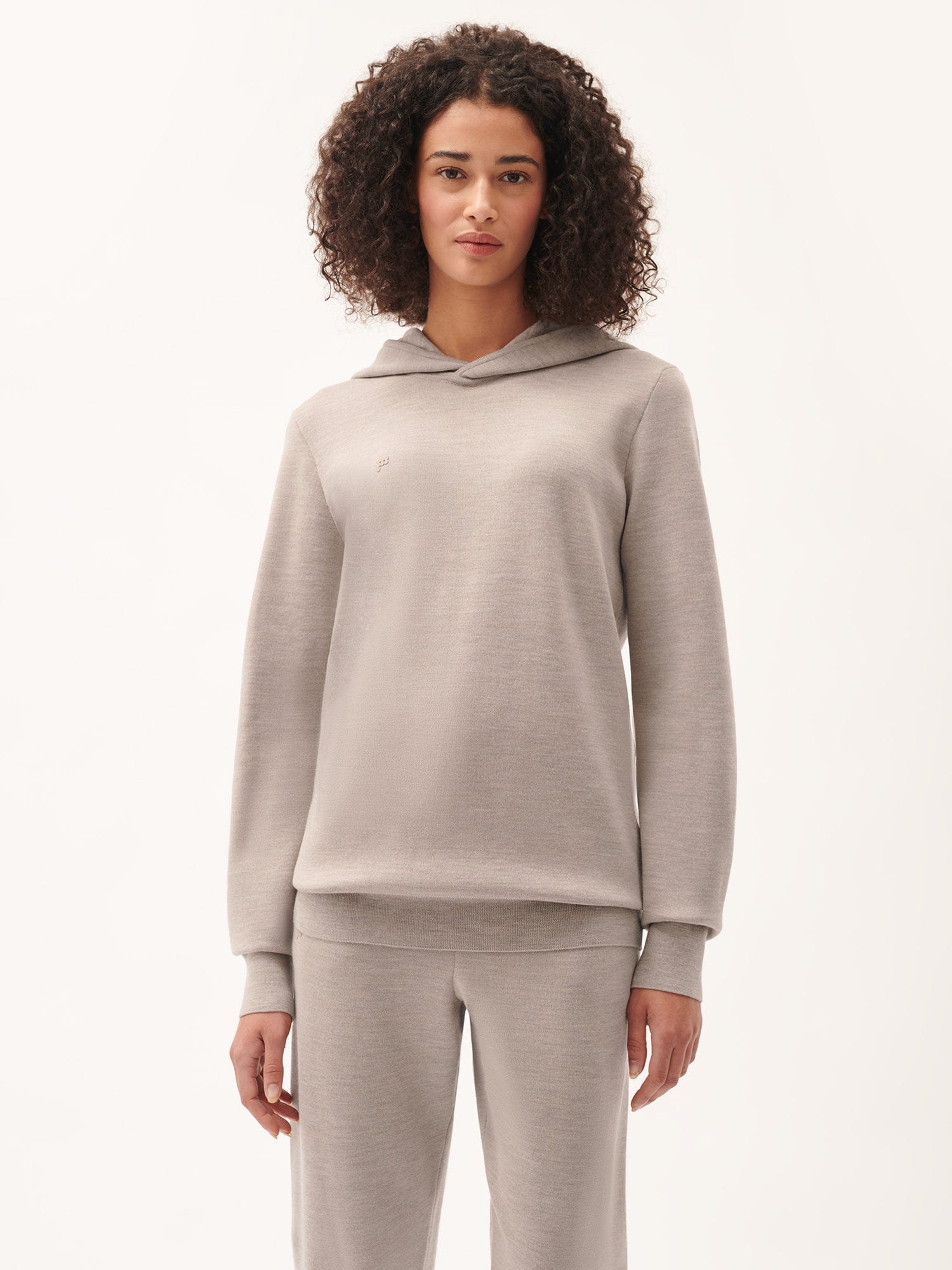 DNA Regenerative Merino Wool Hoodie for Women - Stone Marl Color | Warm Winter Pullover for Hiking, Travel & Outdoor Activities
