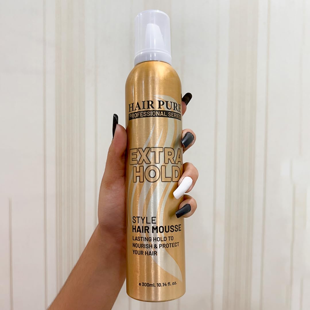 Extra Hold Hair Mousse with Pro-V B5 & Shine - Long Lasting Volumizing Styling Mousse 300ml for All Hair Types - Perfect for Daily Styling, Special Occasions & Salon-Quality Looks at Home