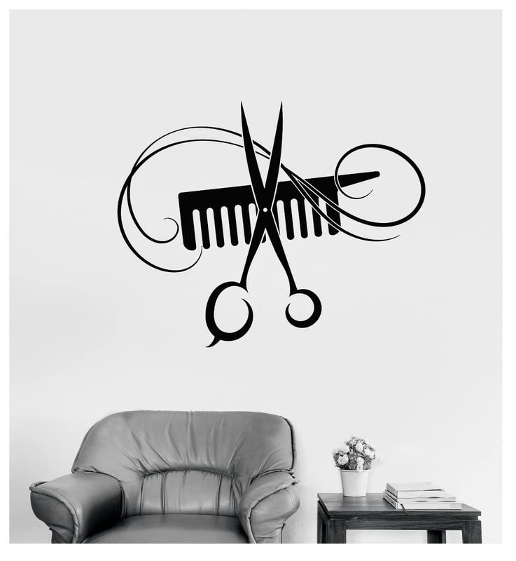 LYOMAN® Barber Beauty Salon Vinyl Wall Decal Stickers - Hairdresser & Stylist Wall Art for Salon Decor, Home & Shop Interior Design