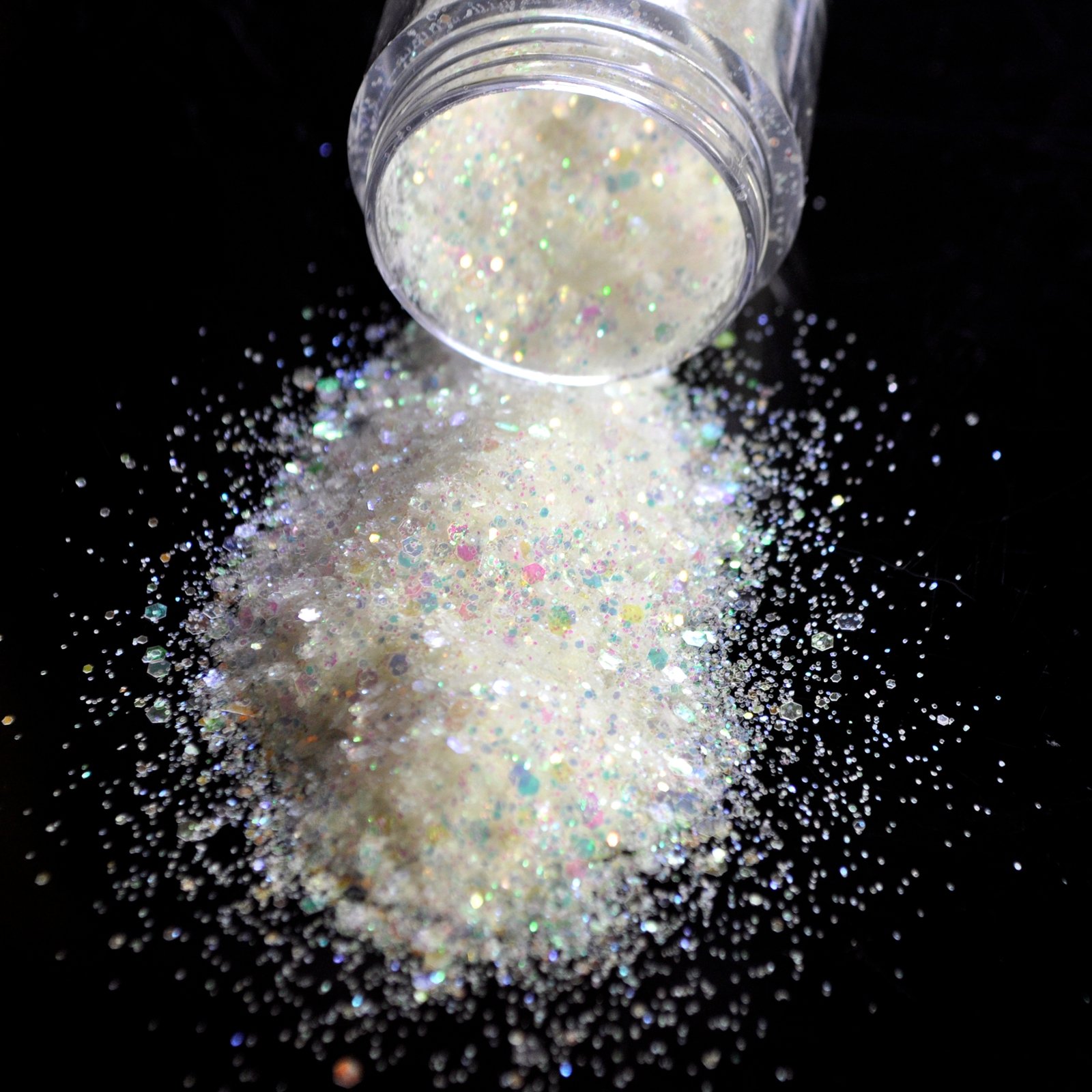 CoolNail White 3D Nail Art Glitter Powder - Mix Size DIY Nail Decoration with Brilliant Pink Reflective Finish | Perfect for Nail Salons, Home Manicures & Party Nail Art Designs