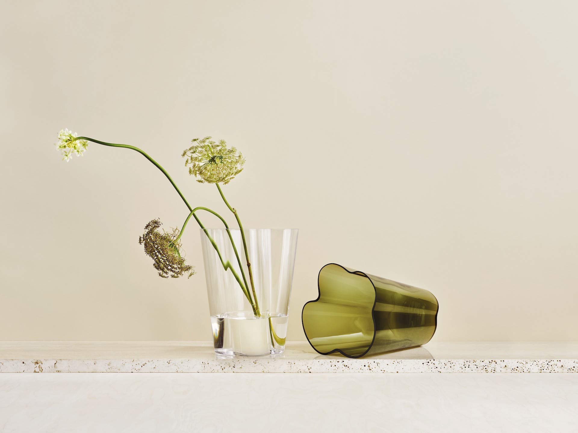Aalvar Aalto Vase (Large) - Clear Glass Decorative Vase for Home & Office Decor | Perfect for Flowers, Centerpieces & Scandinavian Interior Design