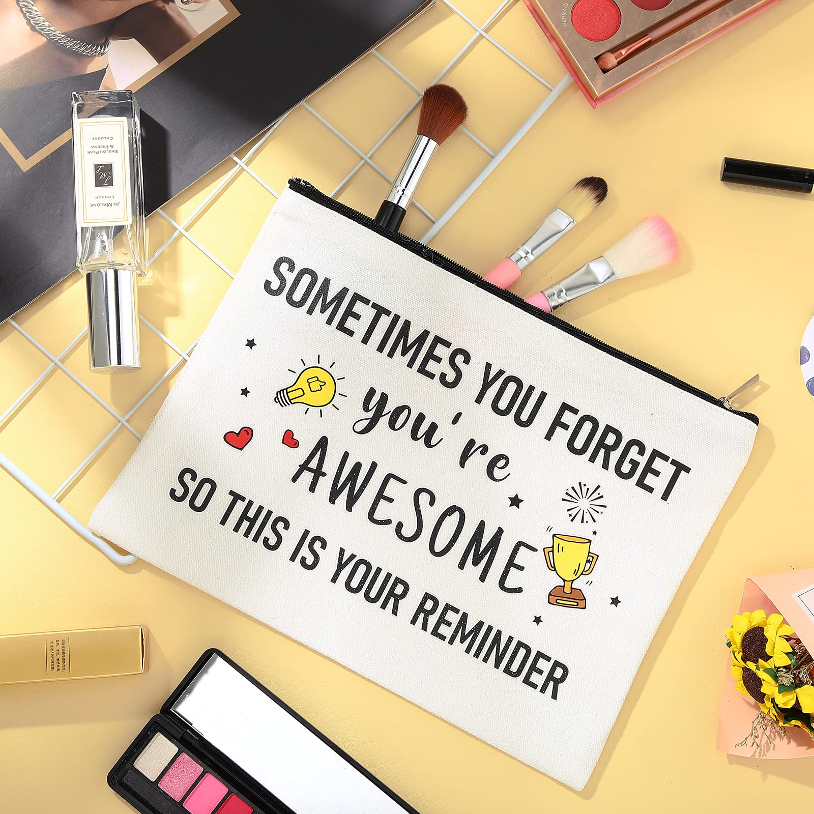 **Xuniea 2-Piece Inspirational Makeup Bags for Women - 