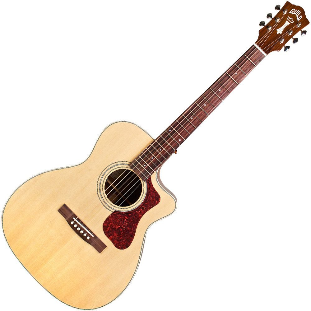 Guild OM-140CE Acoustic-Electric Guitar with Cutaway - Natural Finish | Perfect for Live Performances & Studio Recording
