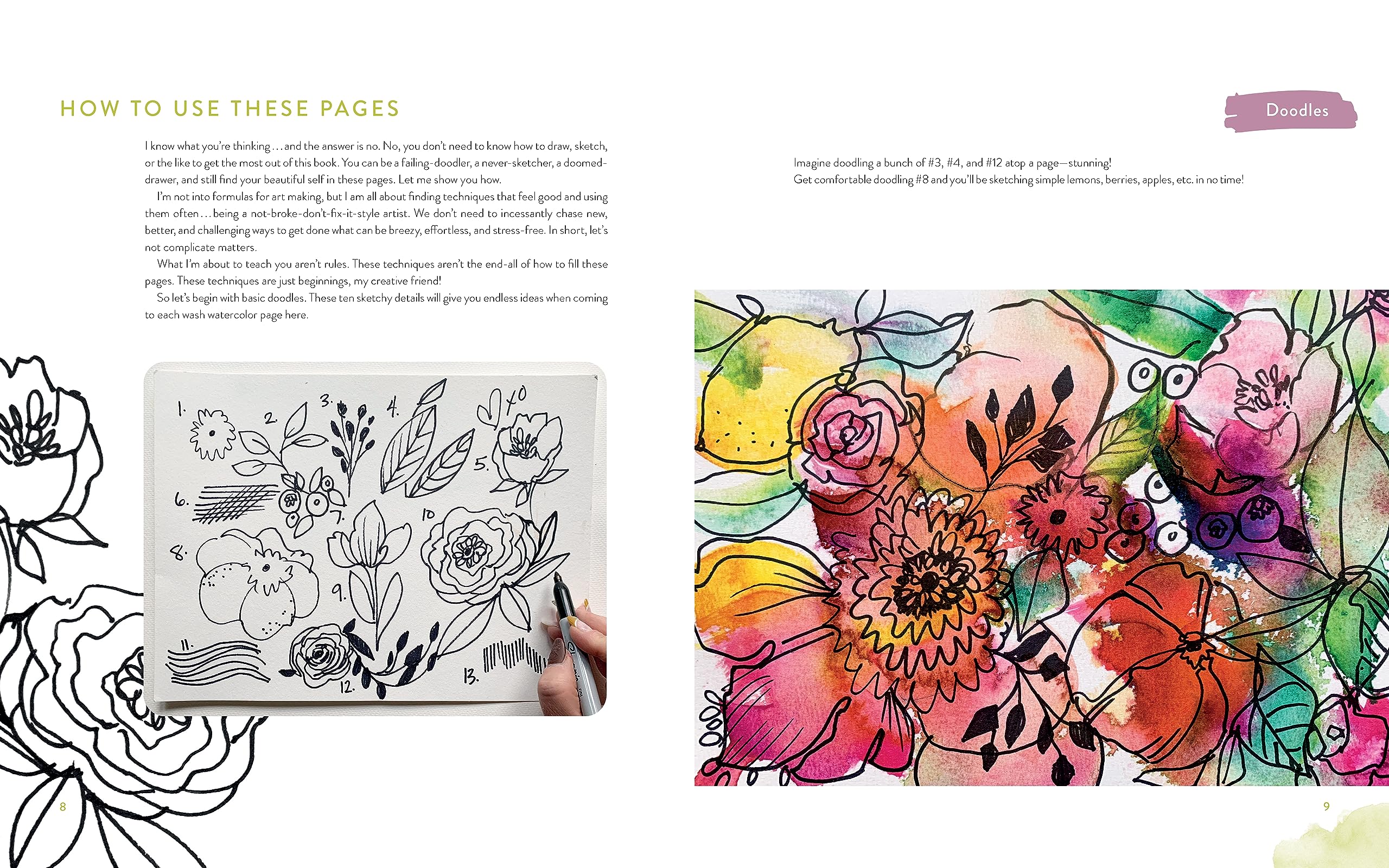 Mixed-Media Art Book by Kristy Rice - Creative Non-Coloring Activity Book for Adults | Perfect for Art Therapy, DIY Projects & Gift Ideas