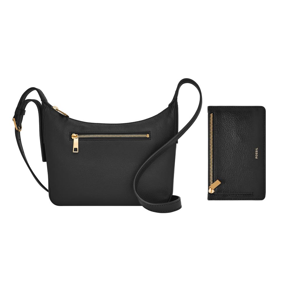 Fossil Women's Logan Leather Zip Card Case Wallet with Keychain - Slim RFID Blocking Wallet for Credit Cards & ID - Perfect for Everyday Use, Travel & Gifting