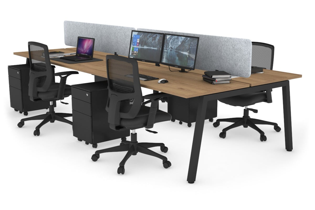 Quadro 4-Person Office Workstation Desk - 1600L x 700W Dimensions - Perfect for Team Collaboration, Open Office Spaces & Shared Workstations