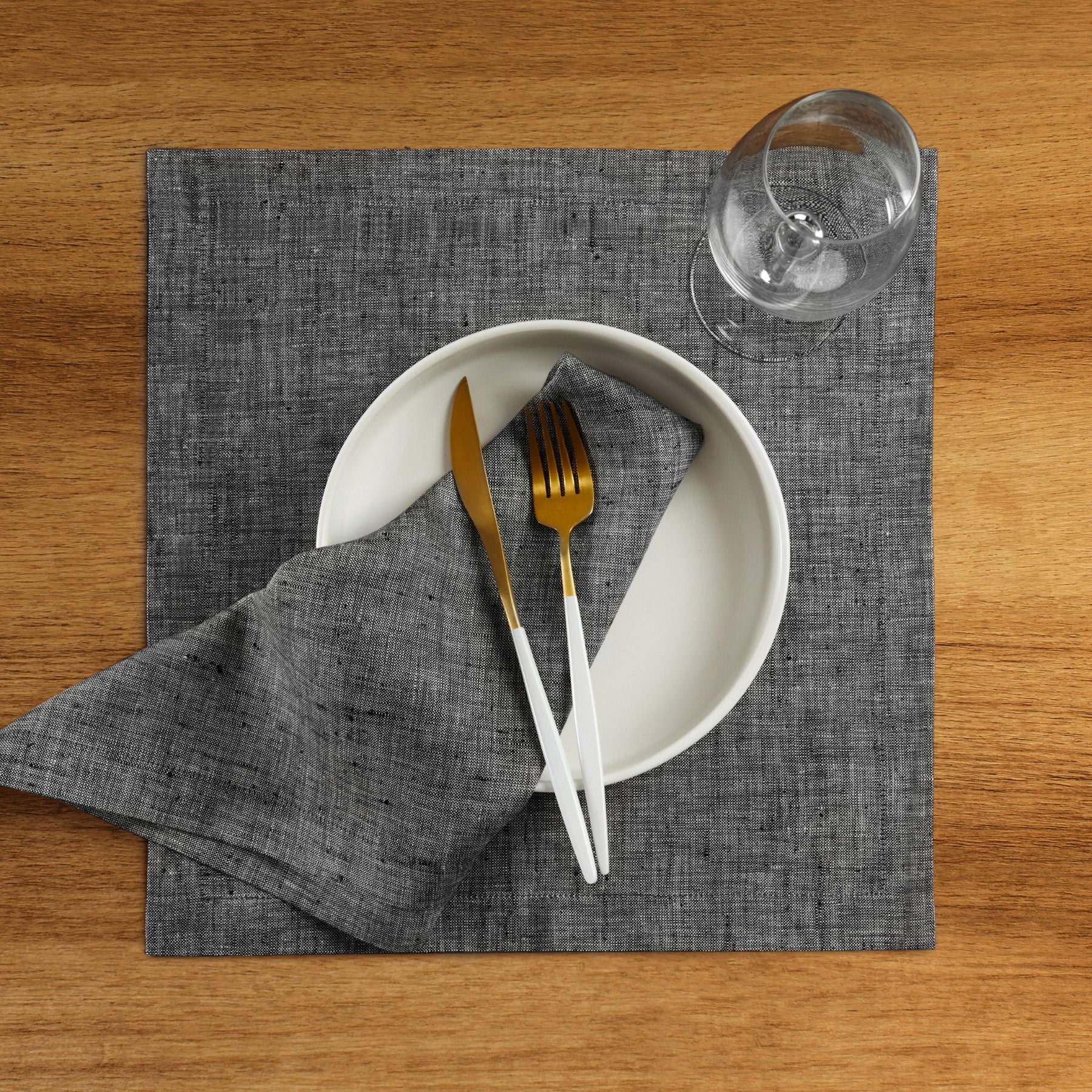 Premium Athena Square Placemats Set of 4 - Waterproof & Heat-Resistant Dining Table Mats for Everyday Use, Dinner Parties, and Home Decor