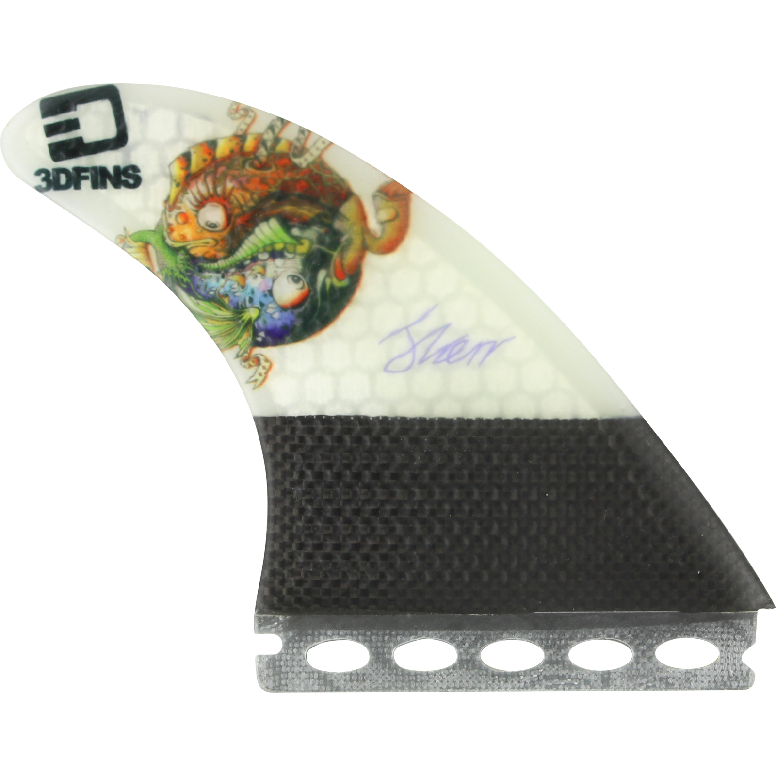3D Darkside Carbon Full Base 7.0 Ying Yang Fish Surfboard Fin Set of 3 Pieces - Perfect for Surfing, Bodyboarding, and Water Sports Enthusiasts