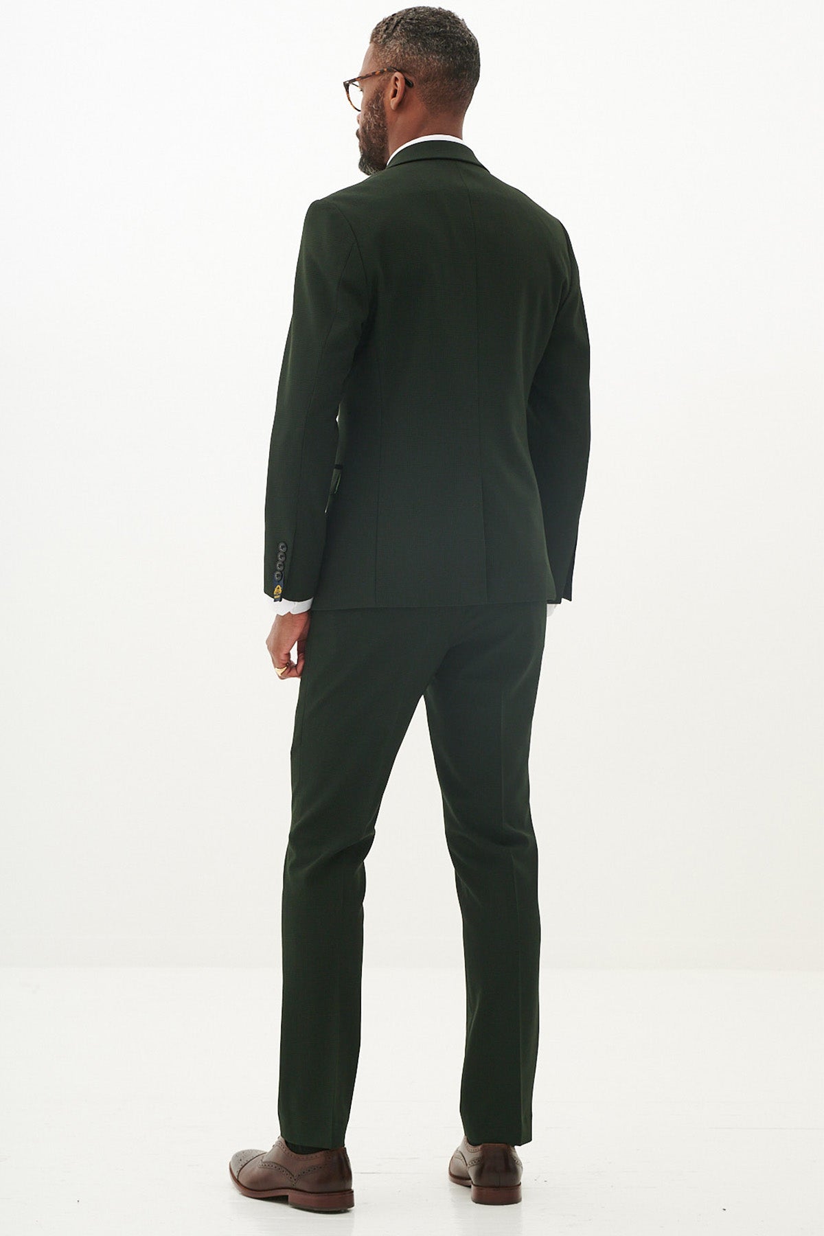 Stylish Olive Green Double Breasted Two-Piece Suit for Men - Formal & Business Attire - Perfect for Weddings, Office Wear, and Special Occasions