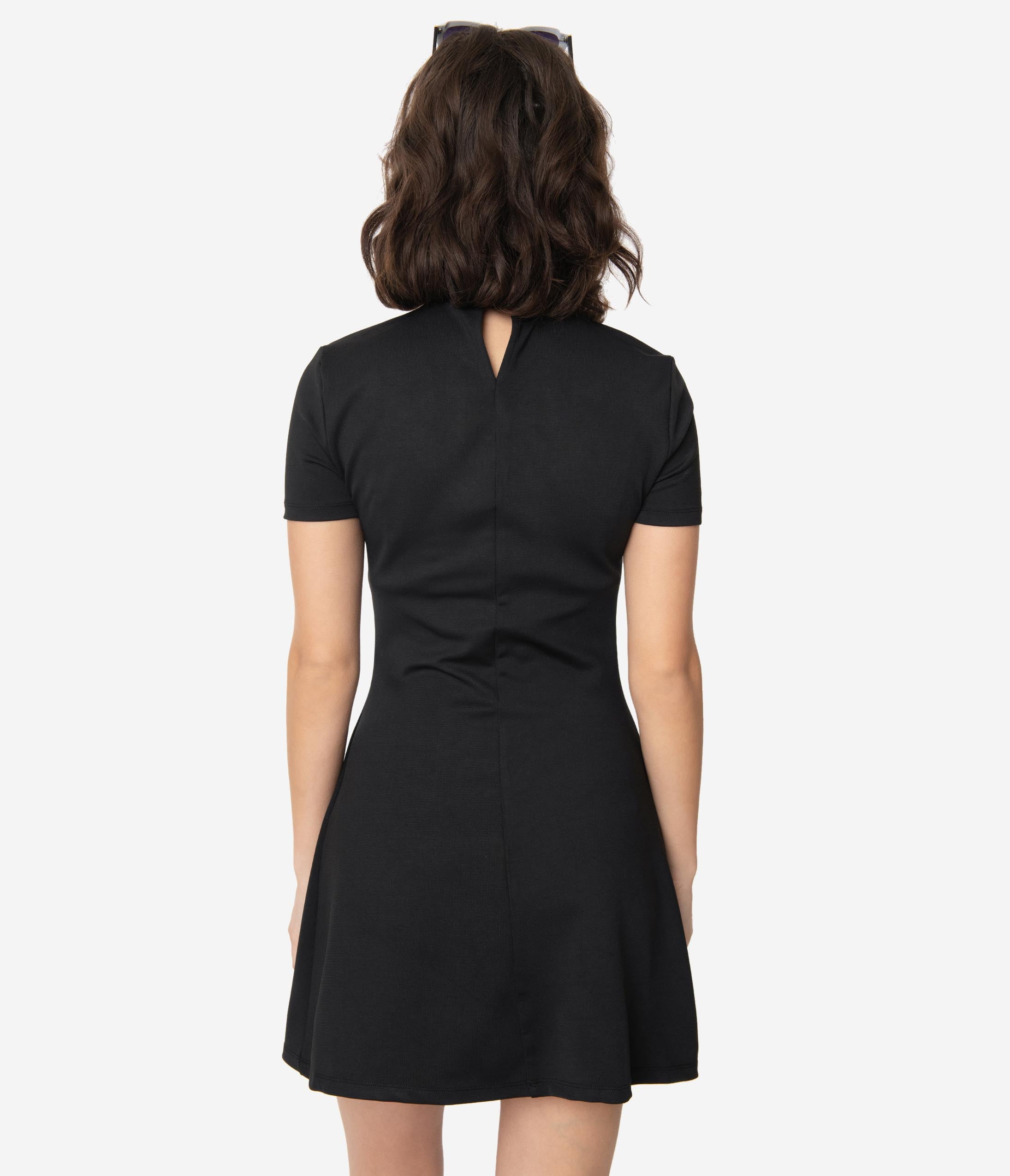 Smak Parlour Black Mock Turtleneck Wave Maker Mini Dress - Women's Chic Bodycon Party Dress for Night Out, Date Night & Special Occasions