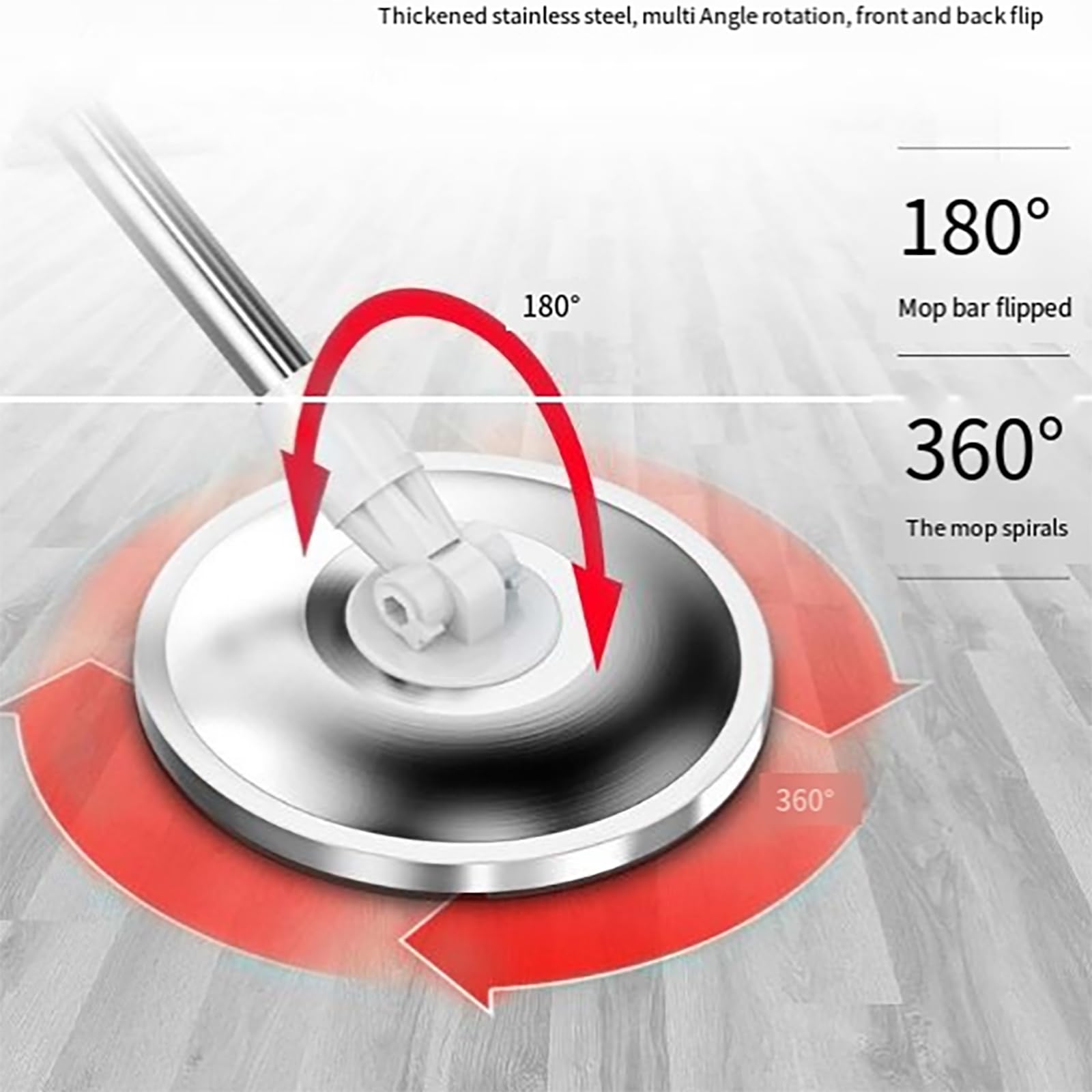 Tovar 360° Spin Mop and Bucket System with 5 Microfiber Replacement Heads - Easy Cleaning Mop Set for Floors, Tile & Hardwood - Perfect for Home, Kitchen & Bathroom Cleaning (Khaki)