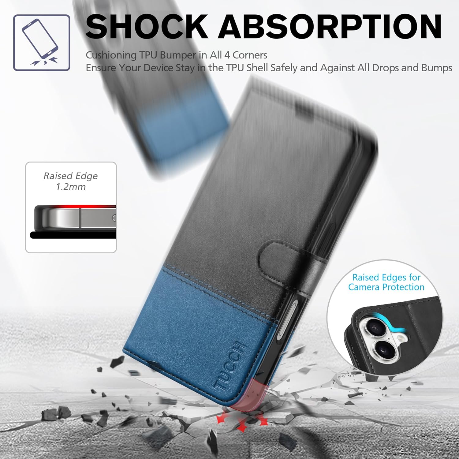 Premium iPhone 16 Leather Case with Magnetic Closure - Slim Protective Flip Cover (Black) | Perfect for Business Professionals & Daily Commuters