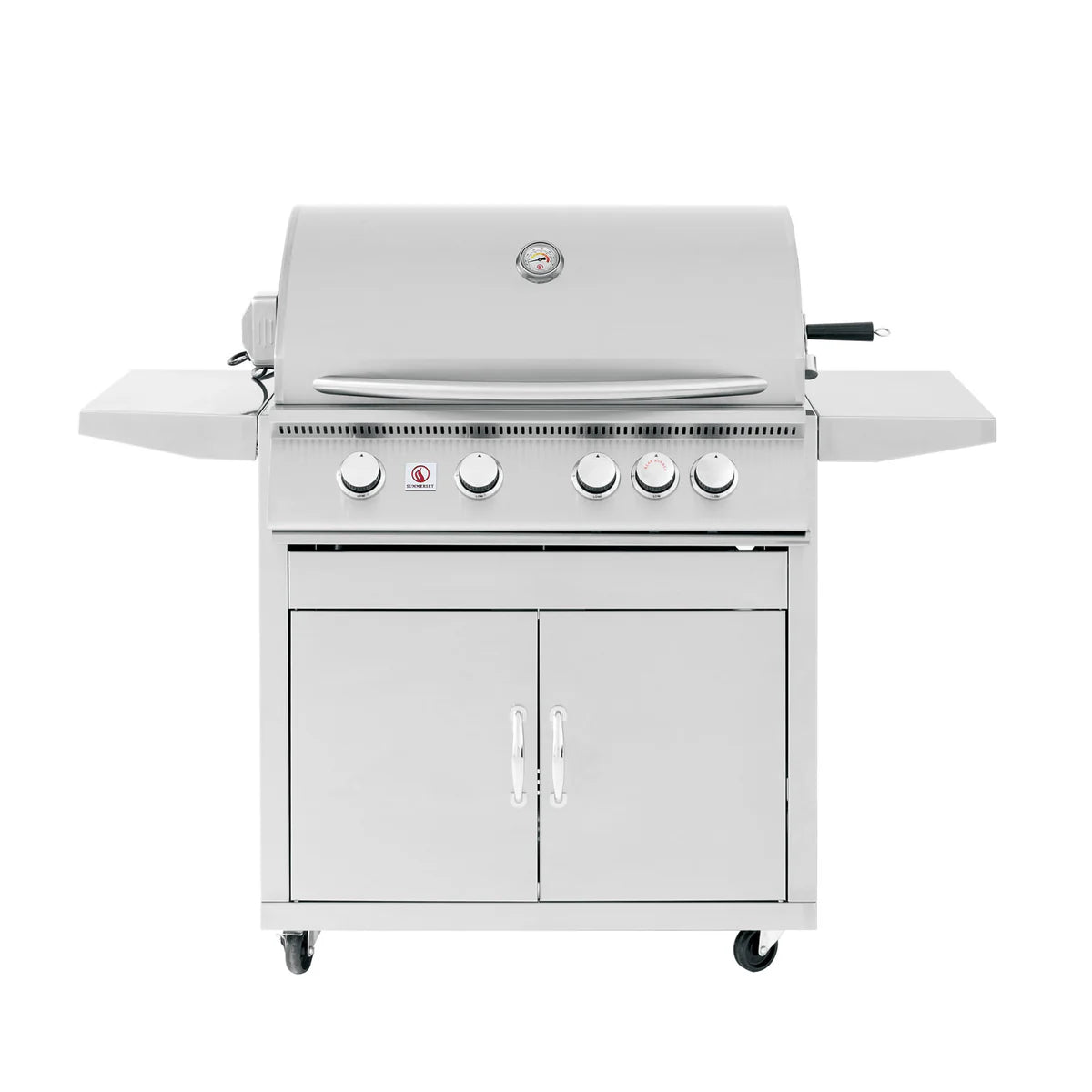 Summerset Grills Sizzler 32-Inch Freestanding Gas Grill with 4 Burners - Outdoor BBQ Grill for Backyard, Patio & Camping - Stainless Steel Construction & Side Shelves