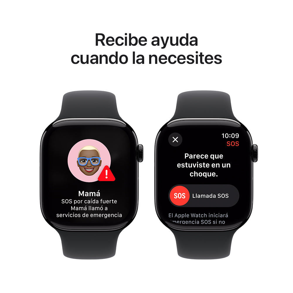 Apple Watch Series 10 GPS 46mm - Midnight Aluminum Case with Black Sport Band (M/L) - Fitness Tracking & Smart Notifications for Active Lifestyles