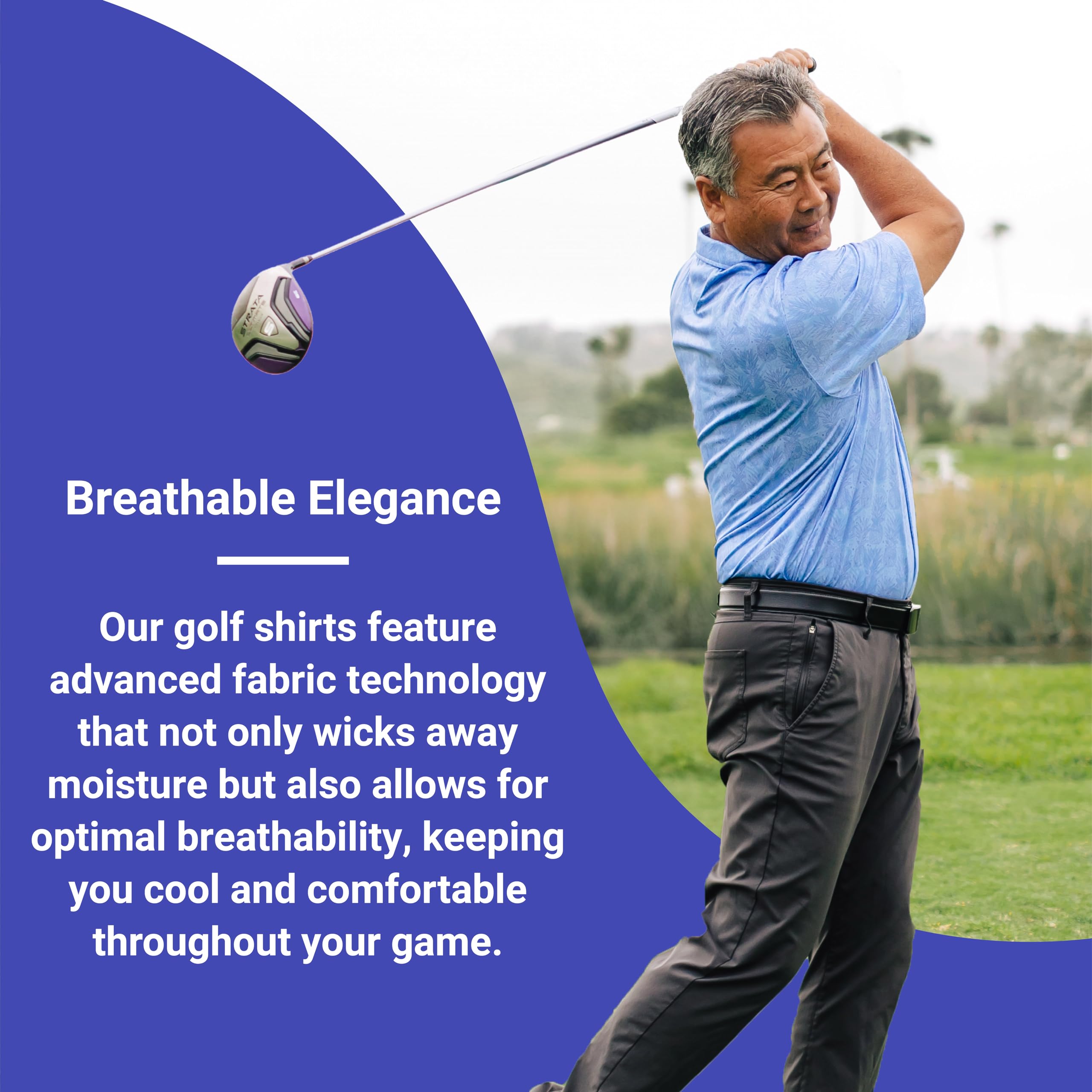Men's Classic Golf Shirt - Breathable Polo for Summer Golfing & Casual Wear | Perfect for Golf Courses, Office & Outdoor Activities