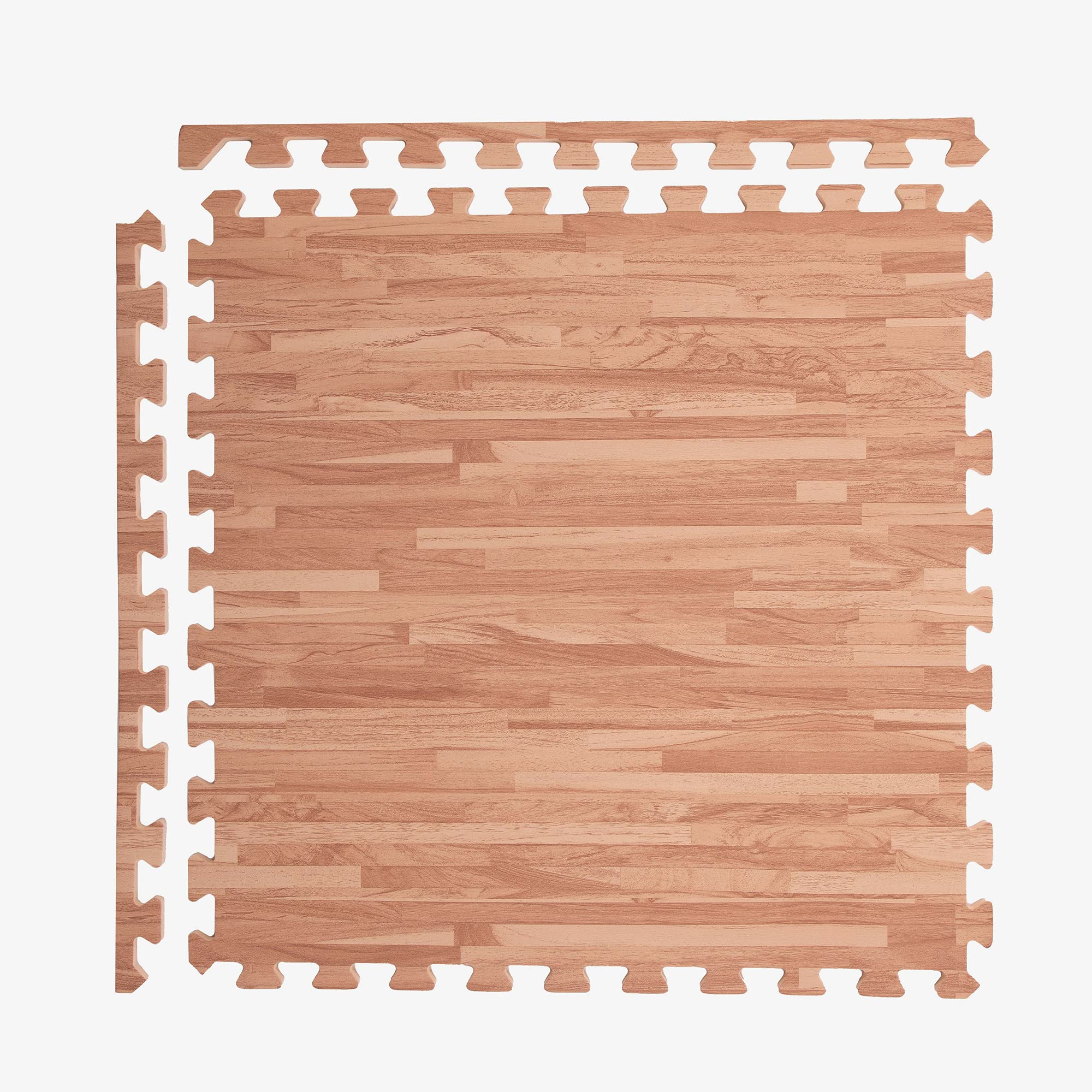 Premium Soft Wood Print Foam Flooring Tiles - Interlocking Foam Mats for Home Gym, Yoga, Playroom & Exercise | 3/8