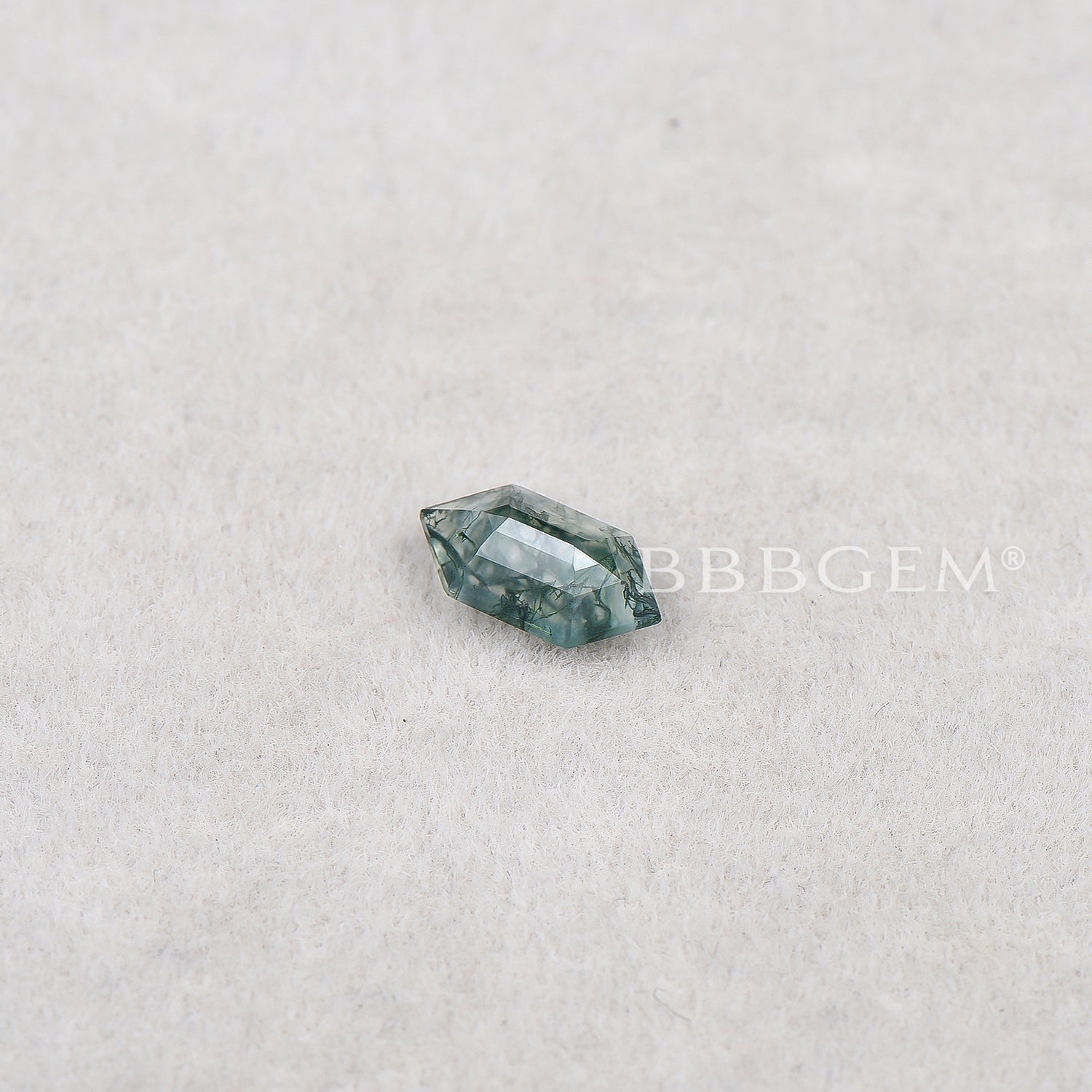Natural Green Moss Agate Hexagon Faceted Loose Gemstone - Healing Crystal for Jewelry Making, Meditation & Spiritual Gifts