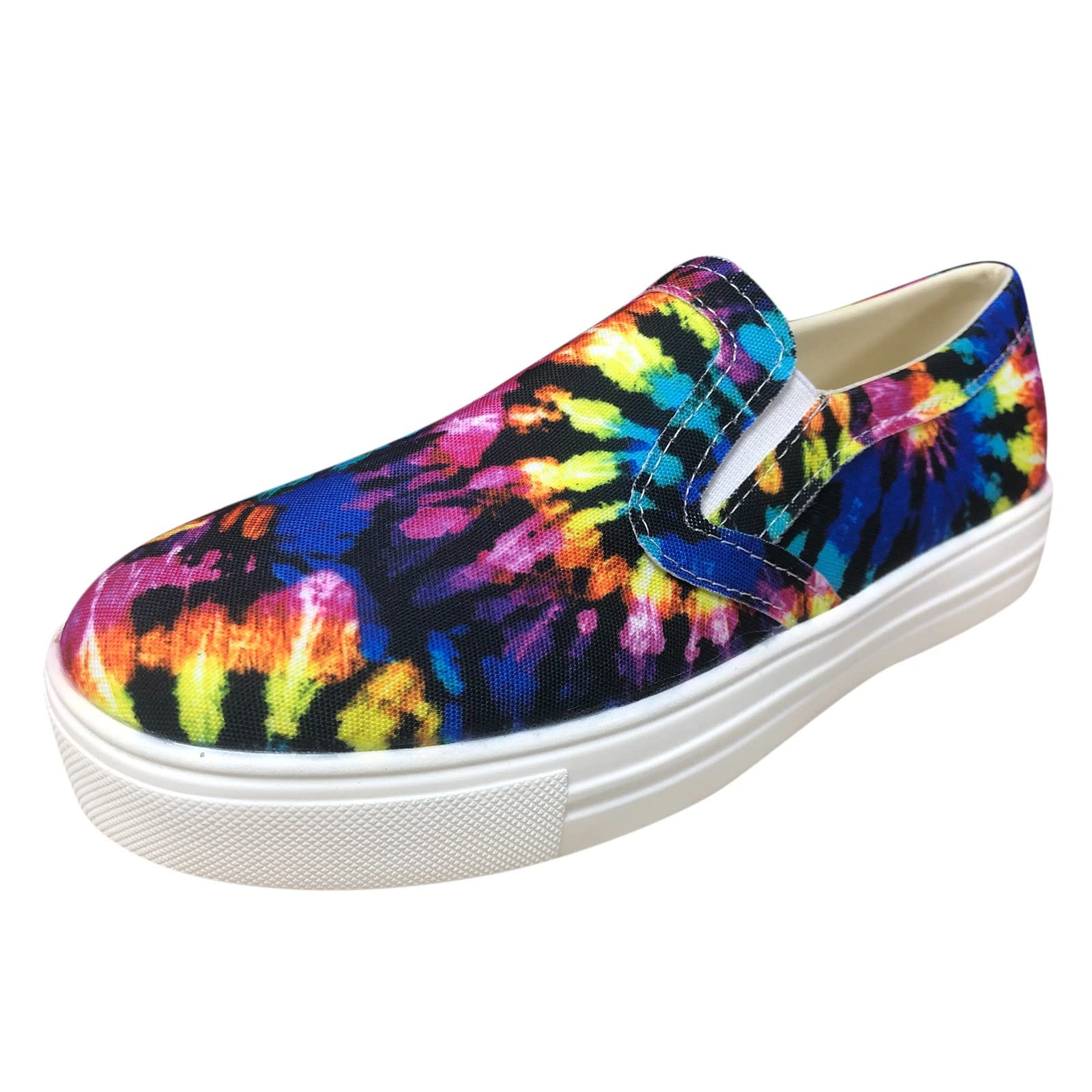 Women's Casual Canvas Shoes - Large Size Flat Slip-On Sneakers with Graffiti Print | Comfortable & Stylish for Everyday Wear, Walking, and Light Exercise