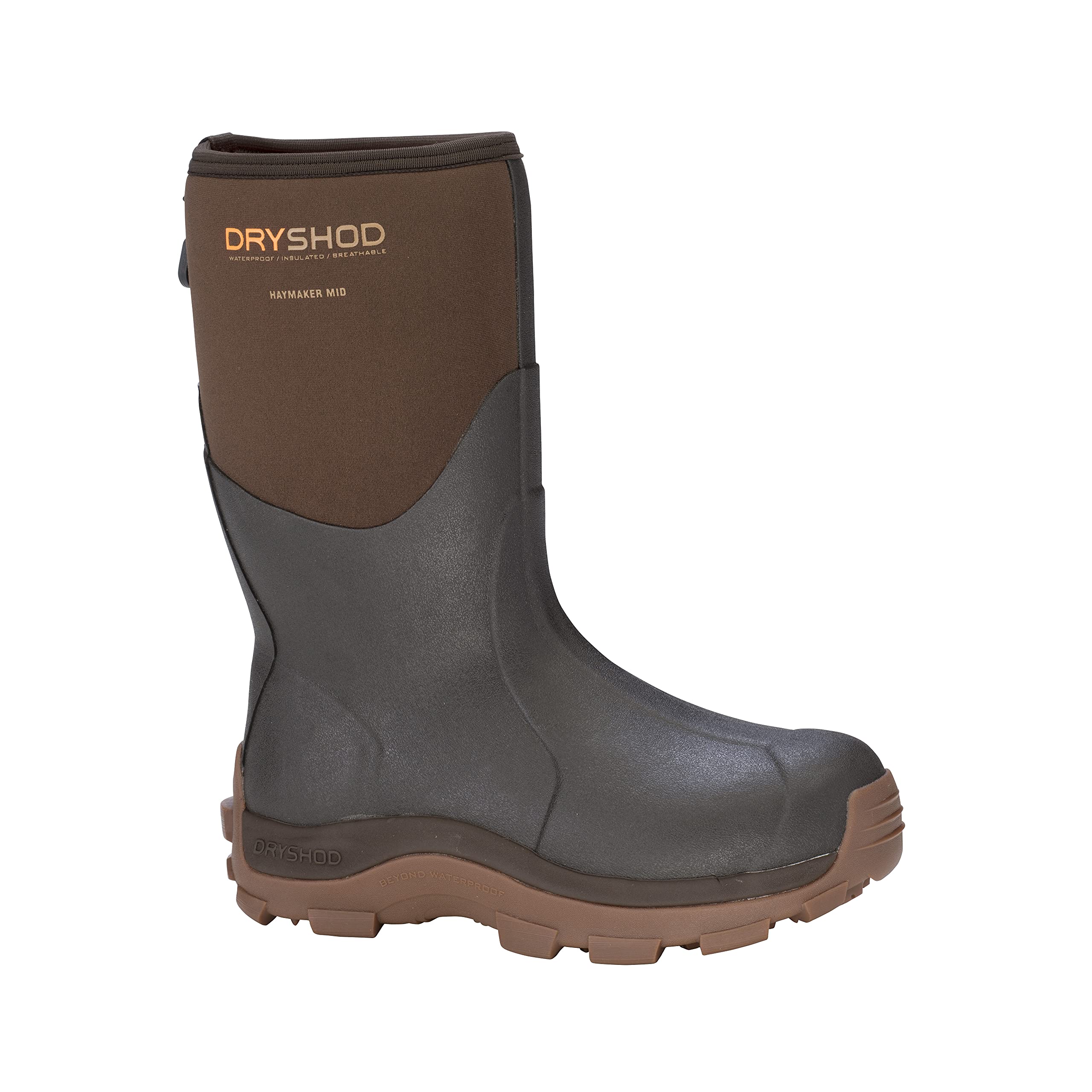 Dryshod Men's Haymaker Mid Waterproof Work Boots - Durable Farm & Ranch Boots for Men, Brown (HAY-MM-BR) - Ideal for Farming, Construction & Outdoor Work