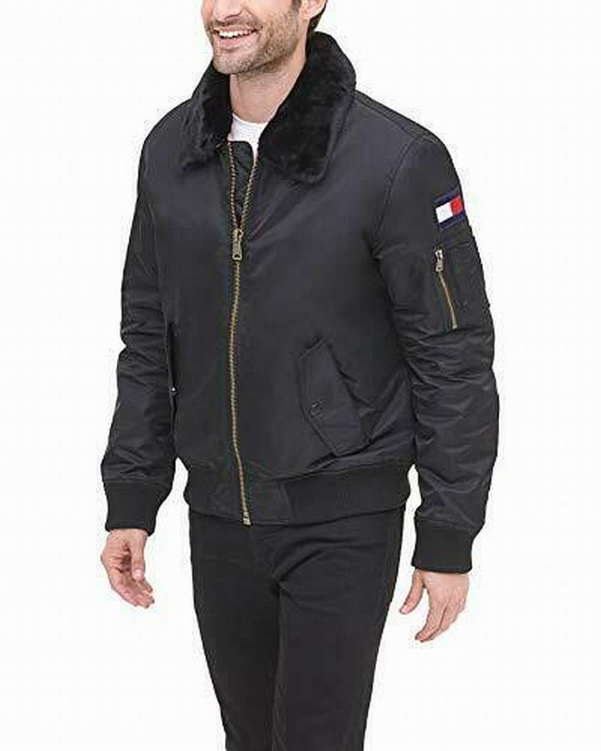 Tommy Hilfiger Men's Removable Pile Collar Officer Jacket - Classic Laydown Design for Business & Casual Wear | Perfect for Office, Travel & Outdoor Events