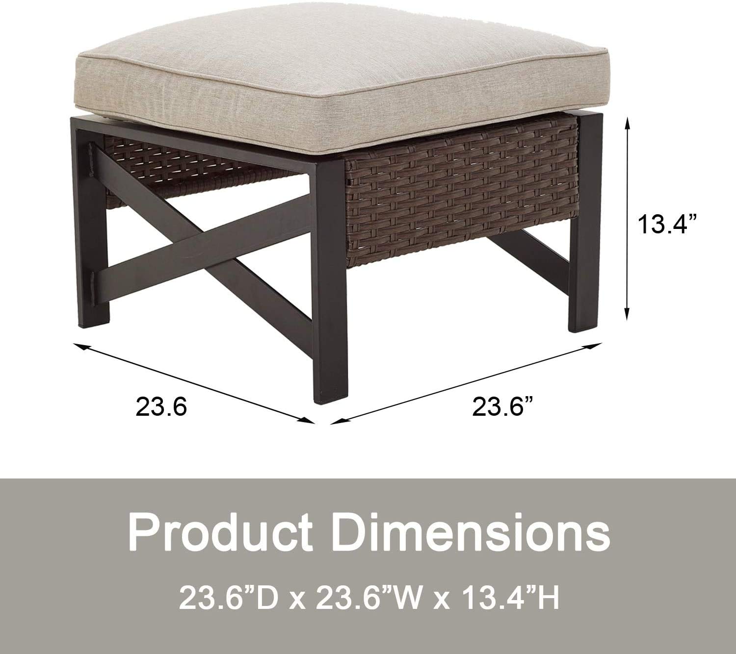 Outdoor Wicker Patio Dining Set - 5-Piece Armless Sectional Sofa with Ottoman, Rattan Furniture for Poolside, Garden, Deck, Balcony & Beach (Brown) | Perfect for Entertaining, Lounging & Relaxing Outdoors