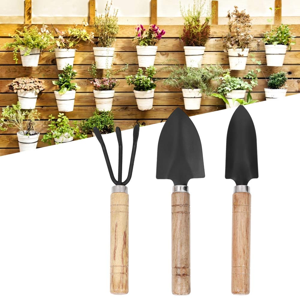 3-Piece Mini Gardening Tools Set - Small Shovel, Claw Rake & Spade for Indoor/Outdoor Plants | Perfect for Flower Planting, Herb Gardens & Container Gardening | Great Gardening Gift Idea