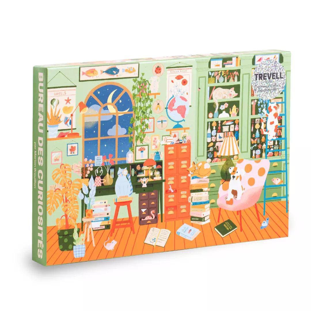 Bureau of Curiosities 1500 Piece Jigsaw Puzzle for Adults - Challenging Vintage Art Puzzle for Family Game Night & Relaxation