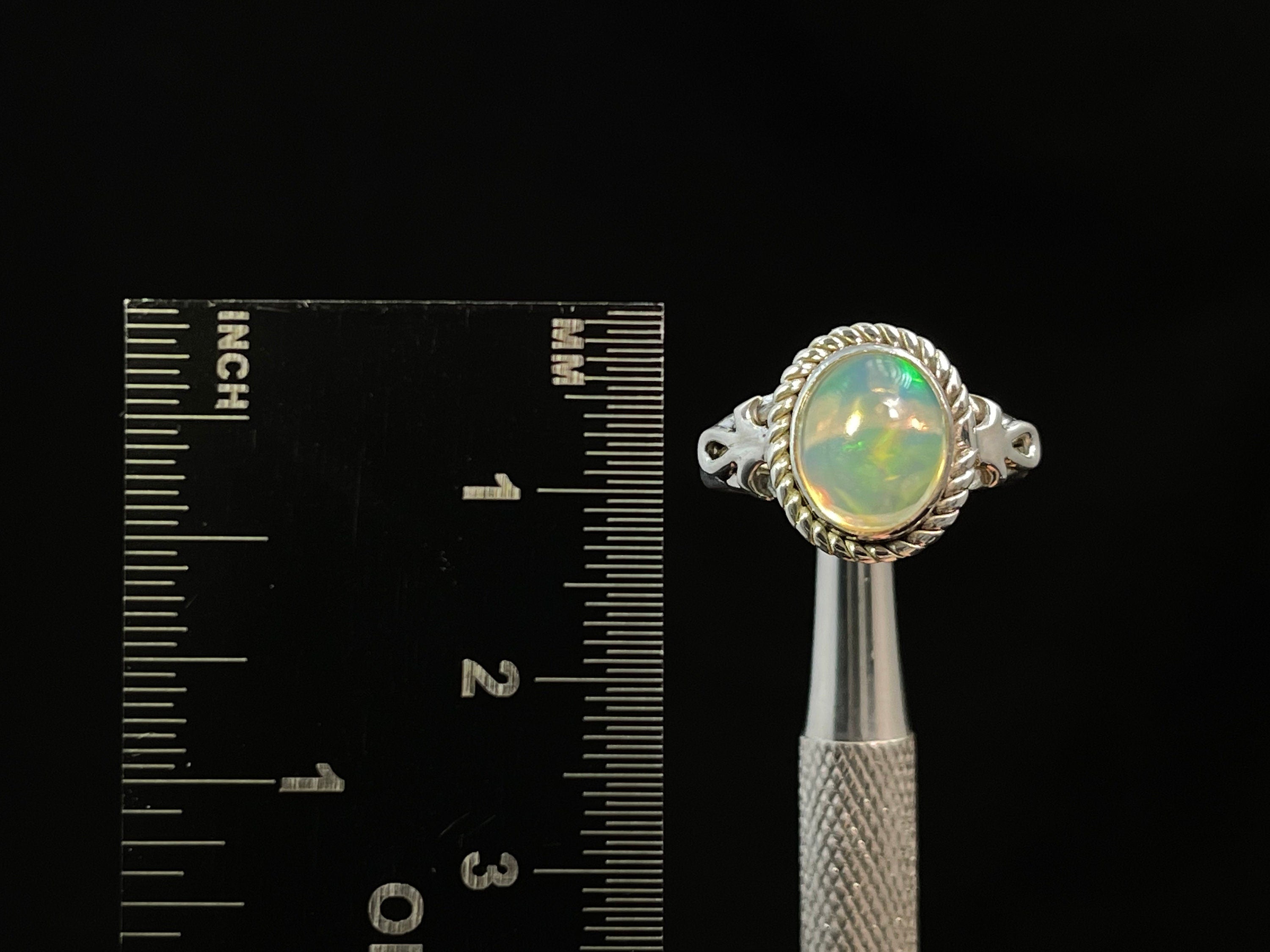 Ethiopian Welo Opal Ring for Women - Sterling Silver Size 6, Elegant Bridal Jewelry & Wedding Band - Perfect for Engagement, Anniversary Gifts & Special Occasions