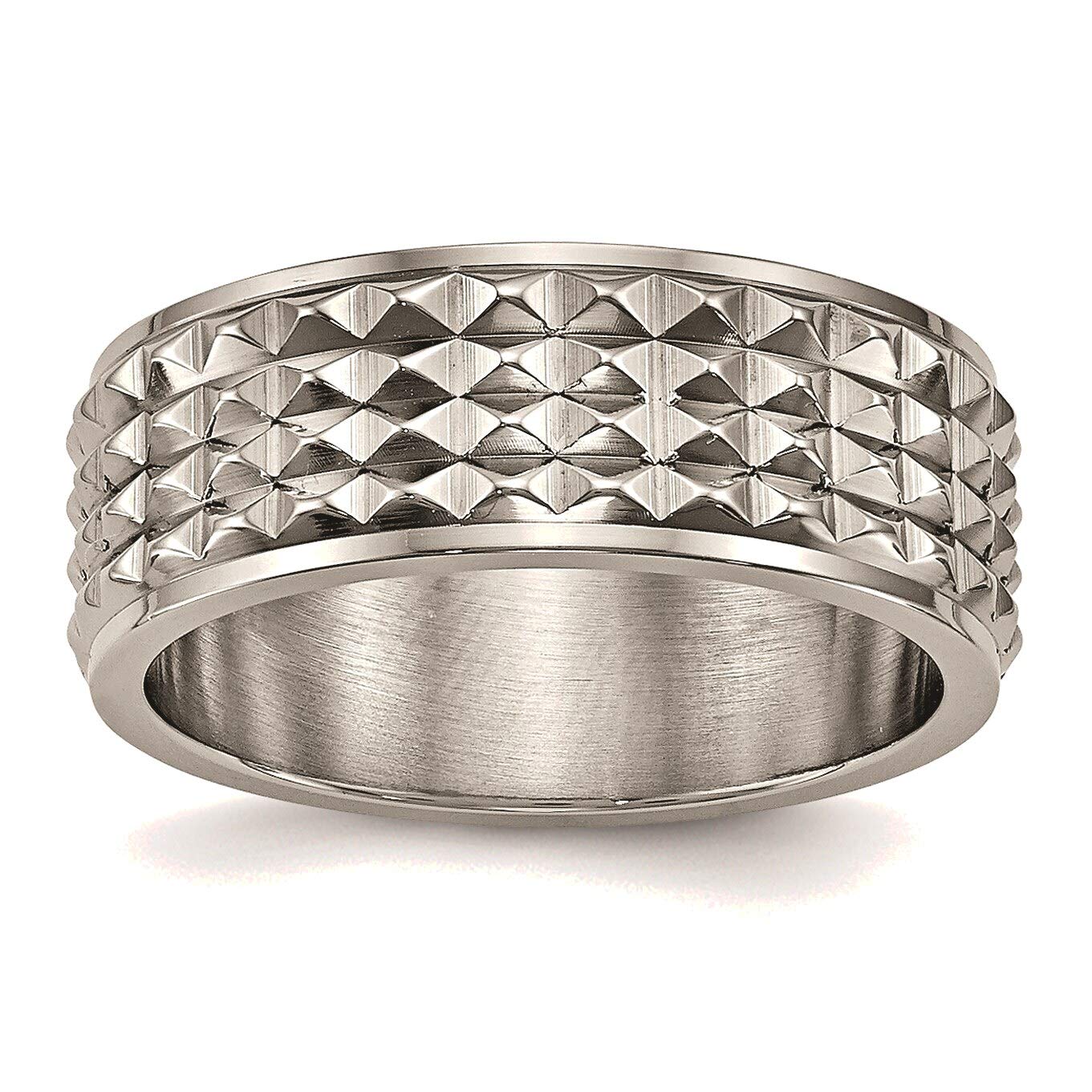 Titanium Studded Ring Size 8.5 for Men & Women - Bonyak Jewelry